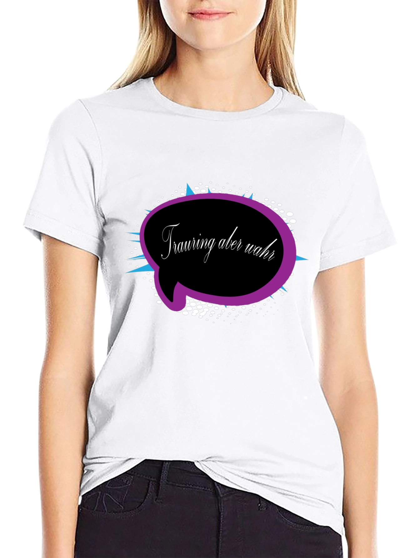 Trauring Aber Wahr Graphic Tee - Black Cotton Blend