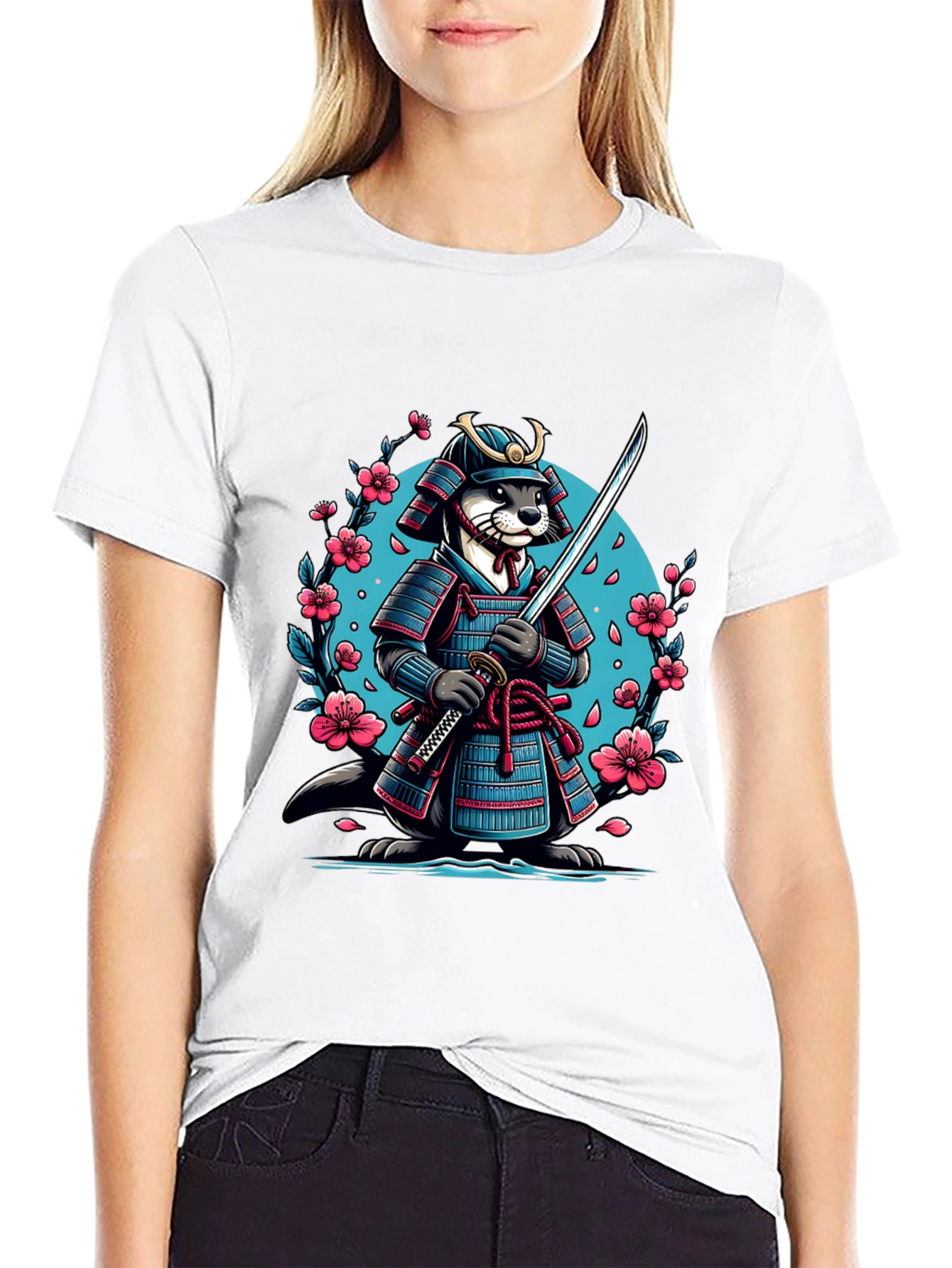 Samurai Otter Graphic Tee - Mens Black T-Shirt