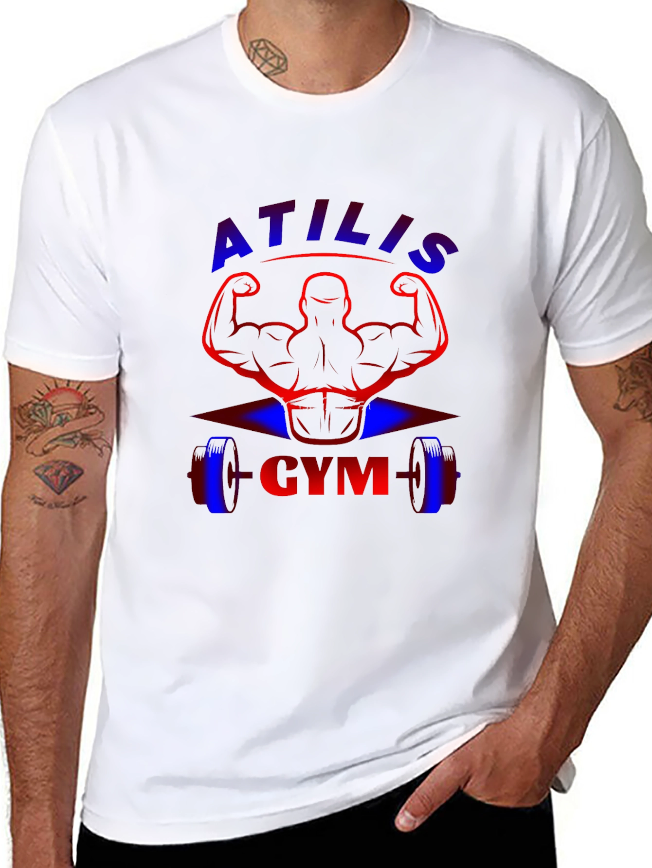 Atilis Gym Black T-Shirt Workout Fitness Tee