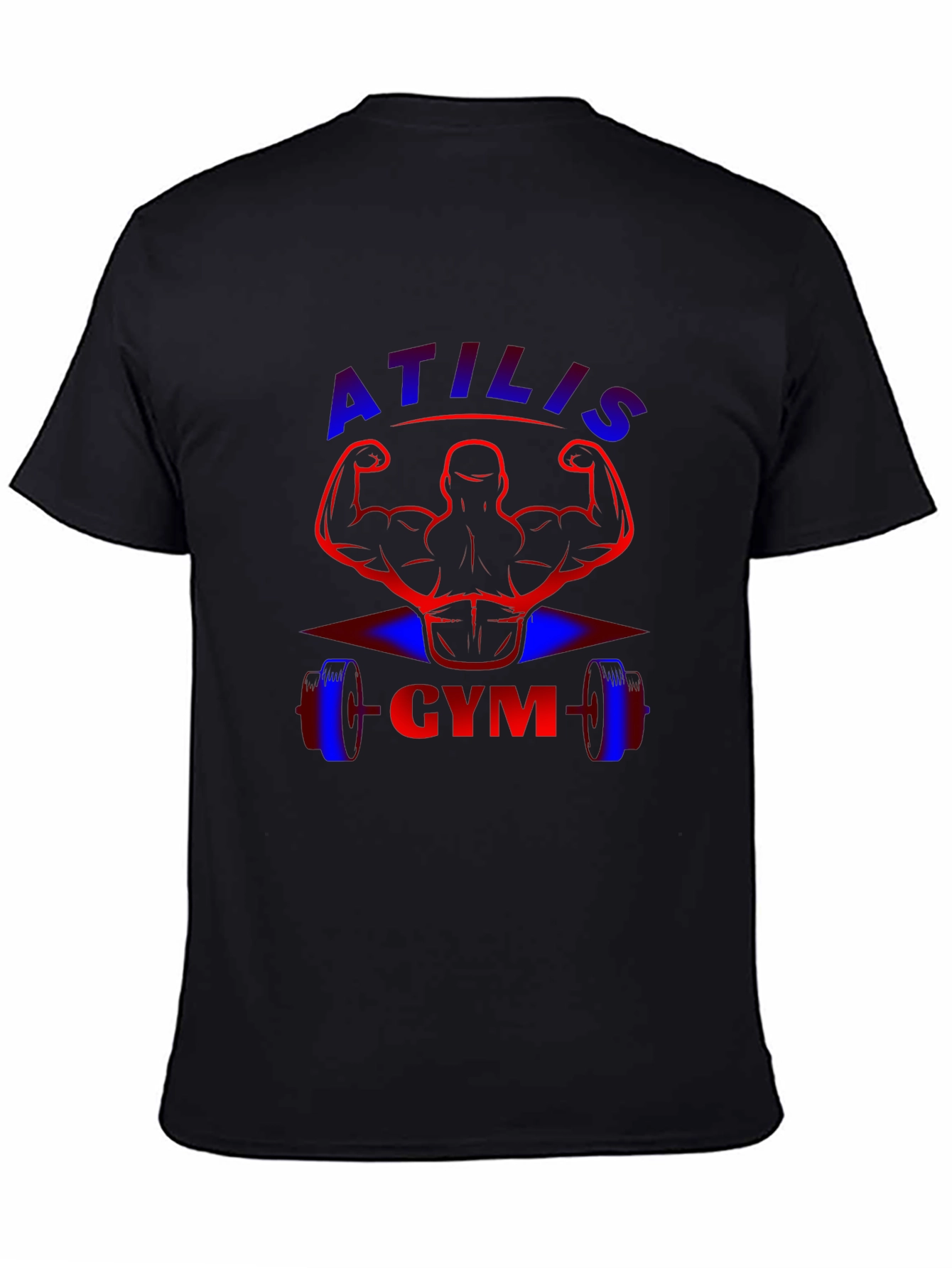 Atilis Gym Black T-Shirt Workout Fitness Tee