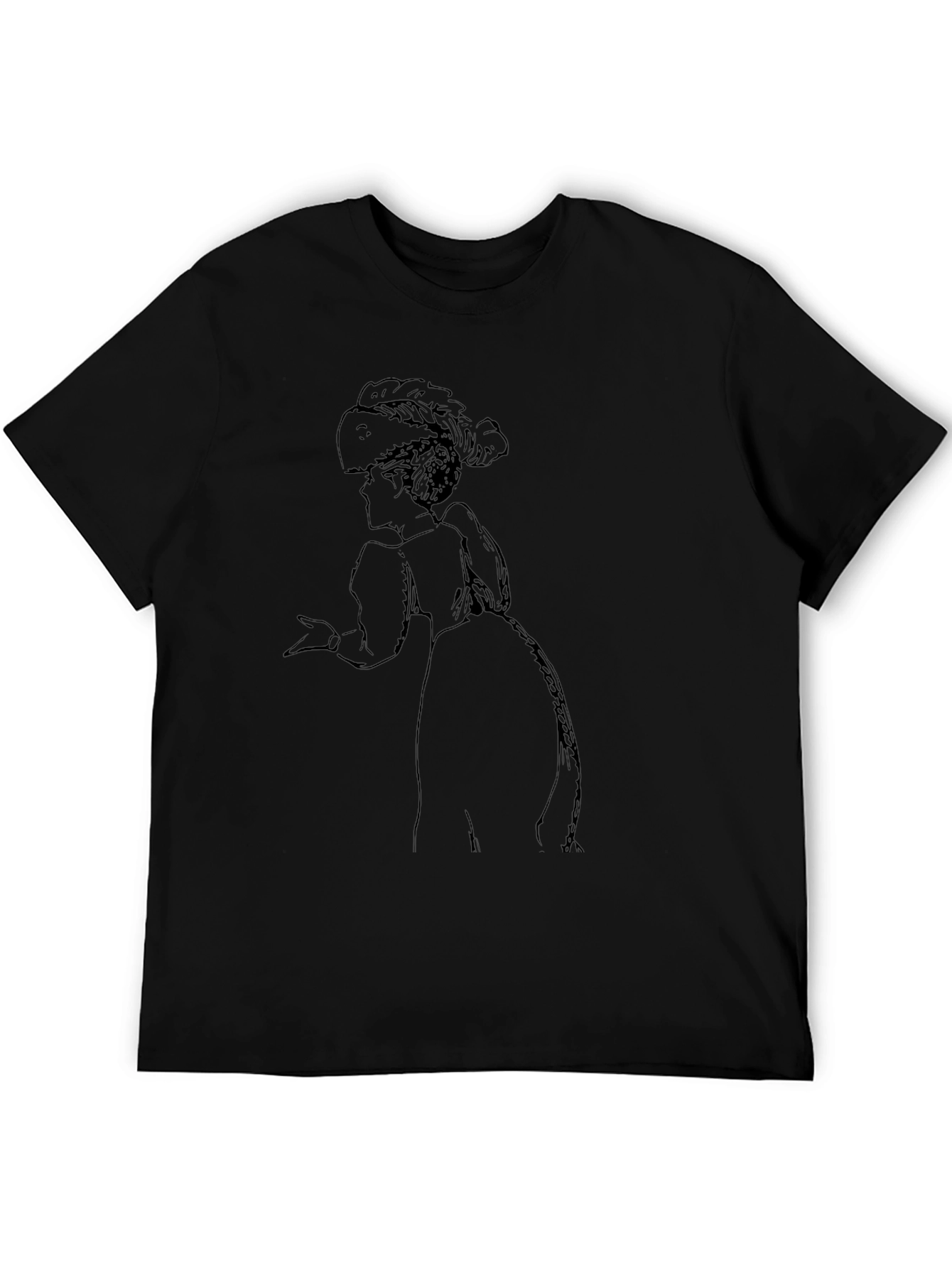 Victorian Lady Graphic Tee - Black Cotton T-Shirt