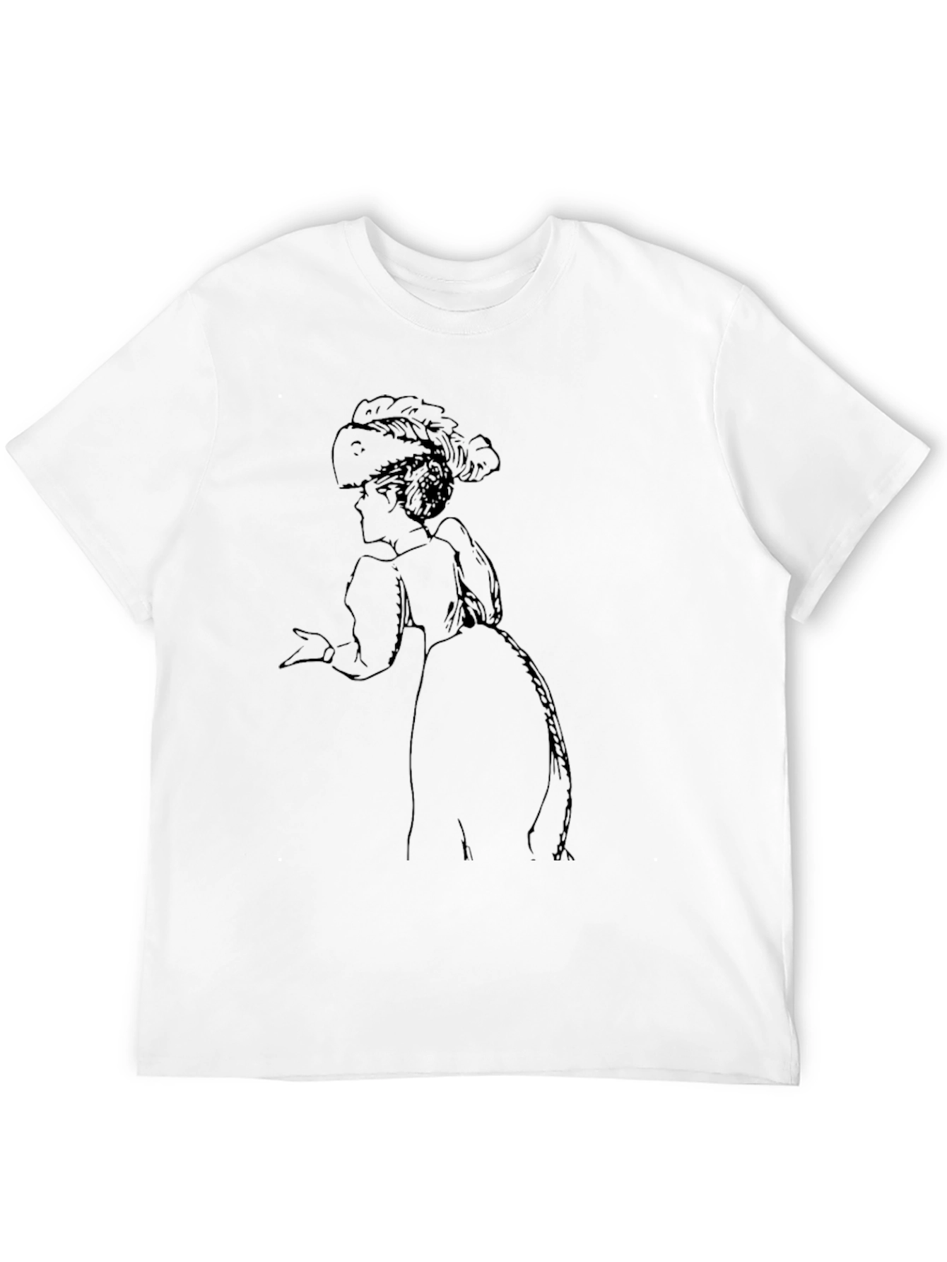 Victorian Lady Graphic Tee - Black Cotton T-Shirt