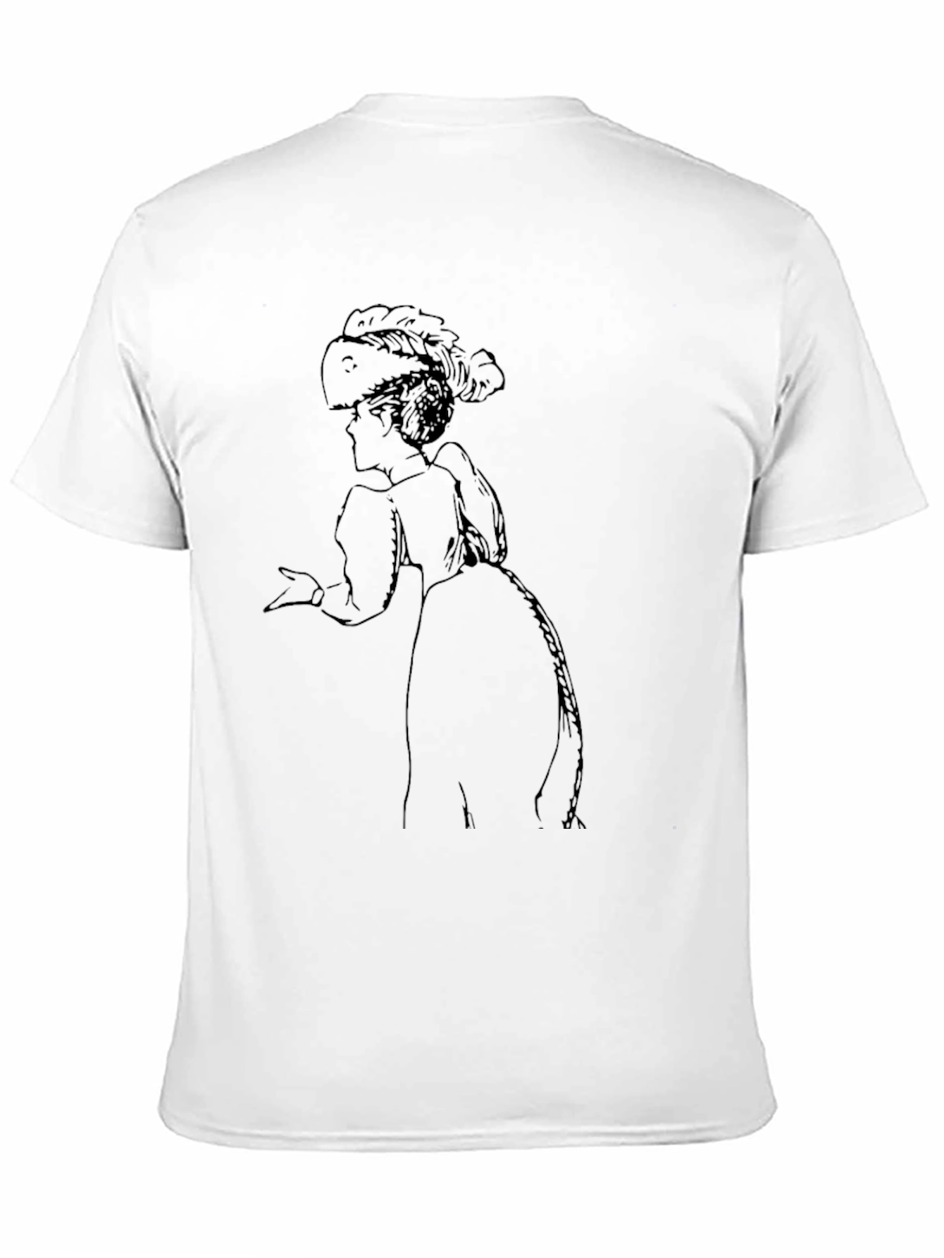 Victorian Lady Graphic Tee - Black Cotton T-Shirt