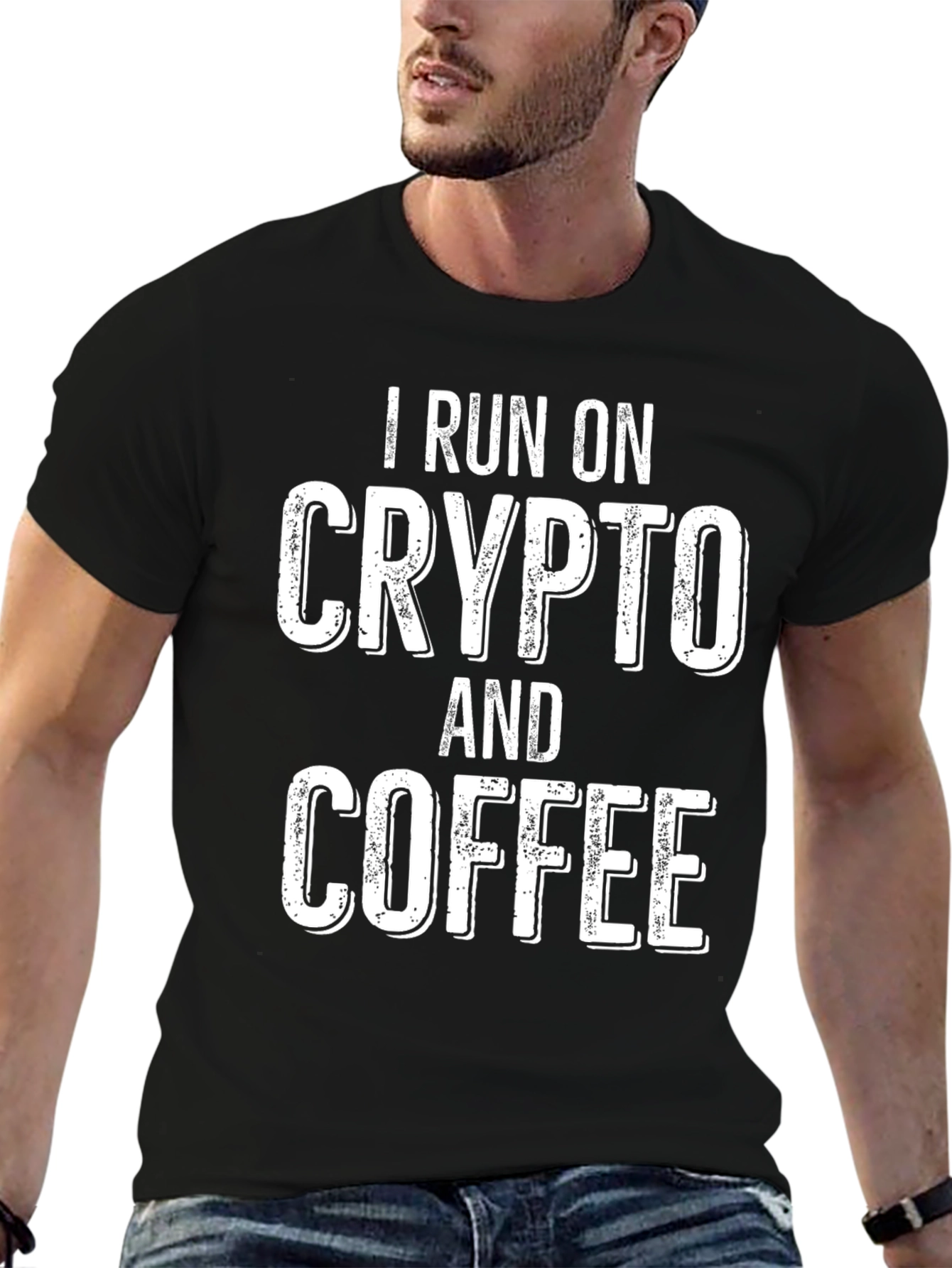 Crypto & Coffee T-Shirt - Black Relaxed Fit