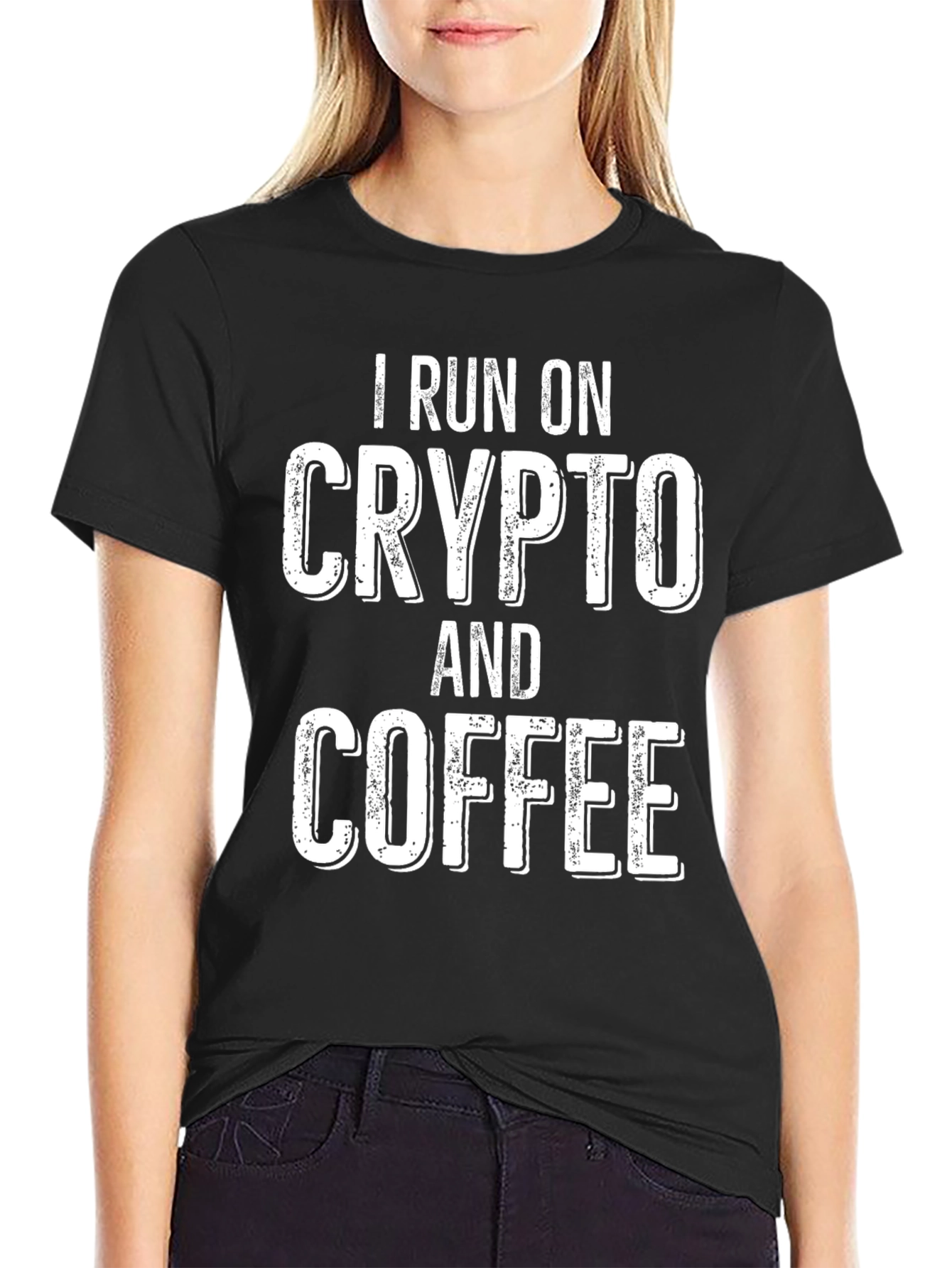 Crypto & Coffee T-Shirt - Black Relaxed Fit