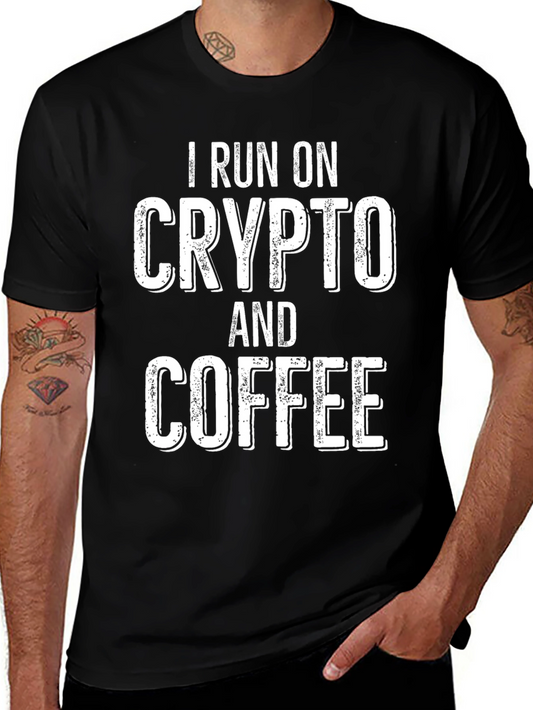 Crypto & Coffee T-Shirt - Black Relaxed Fit