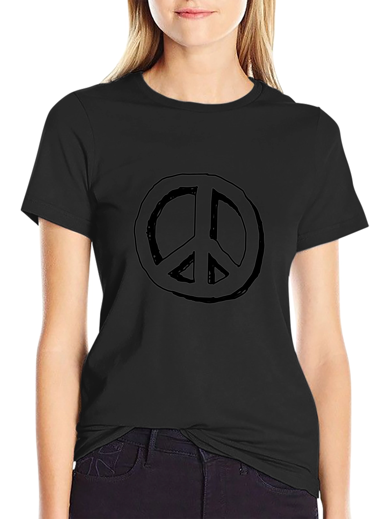 Black Peace Sign Graphic Tee