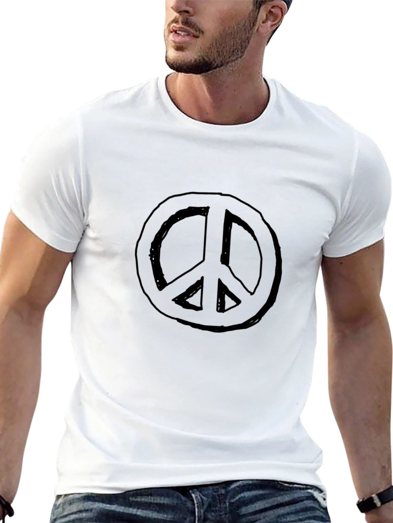 Black Peace Sign Graphic Tee