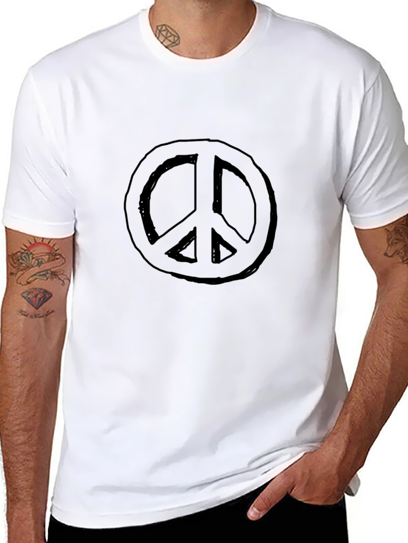 Black Peace Sign Graphic Tee