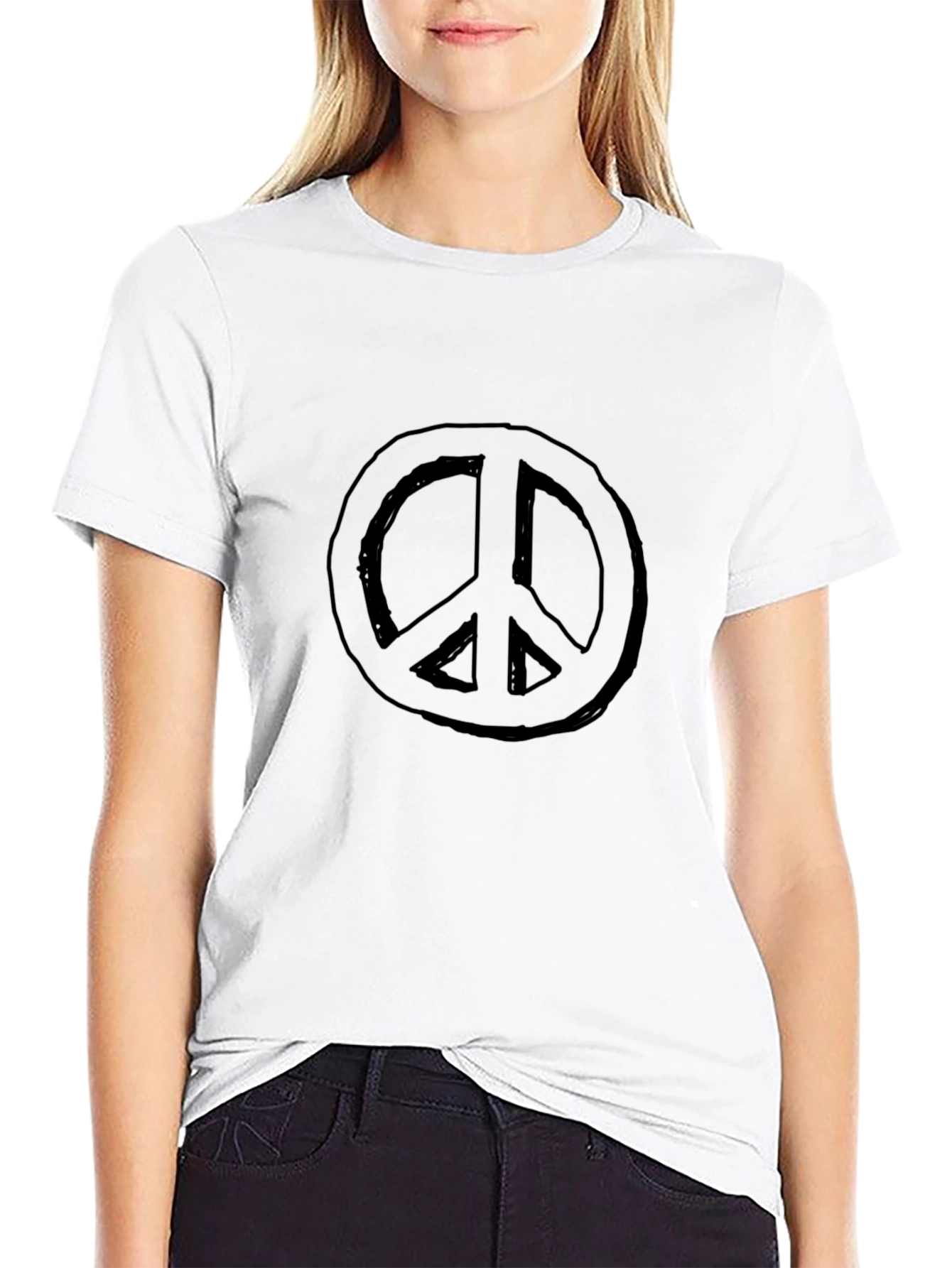 Black Peace Sign Graphic Tee