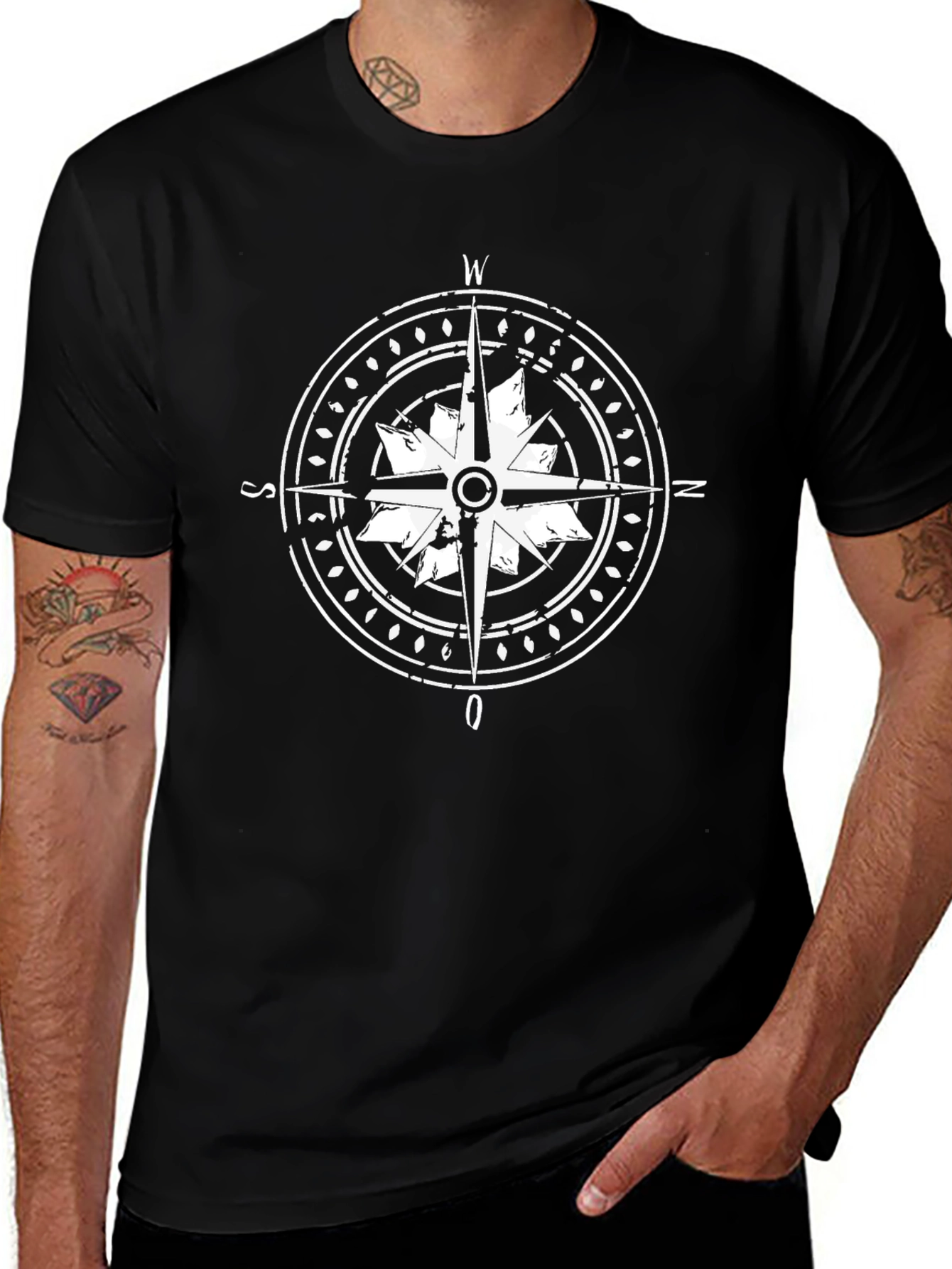 Compass Graphic Black T-Shirt