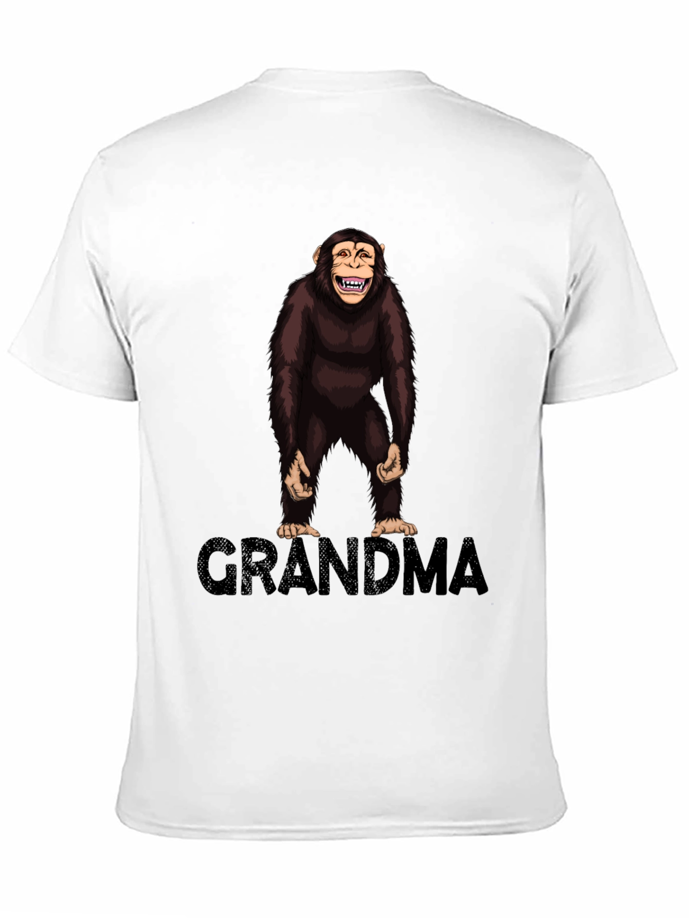 Chimpanzee Grandma Graphic T-Shirt - Black