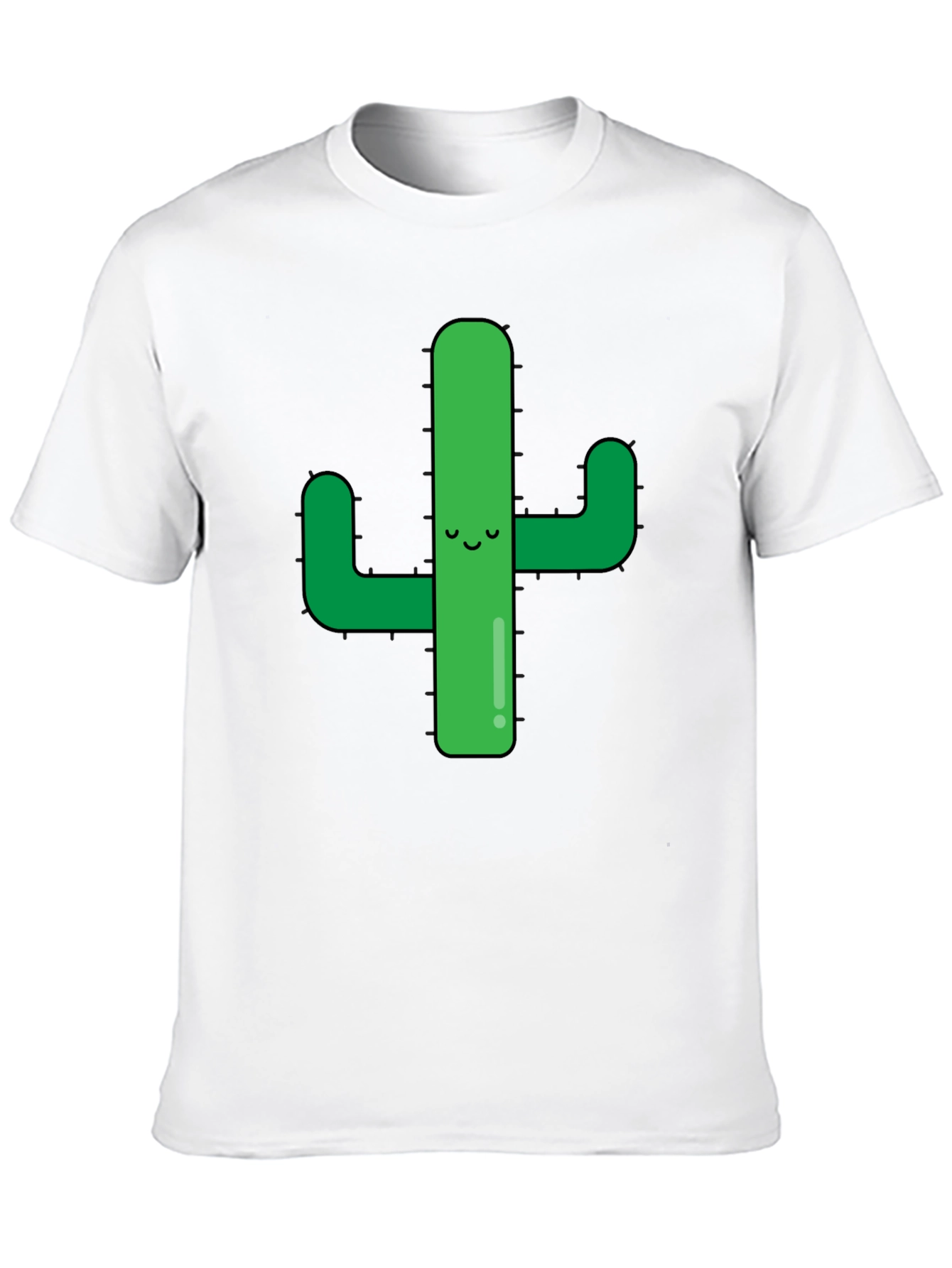 Cute Cactus Graphic Tee - Black Cotton Shirt