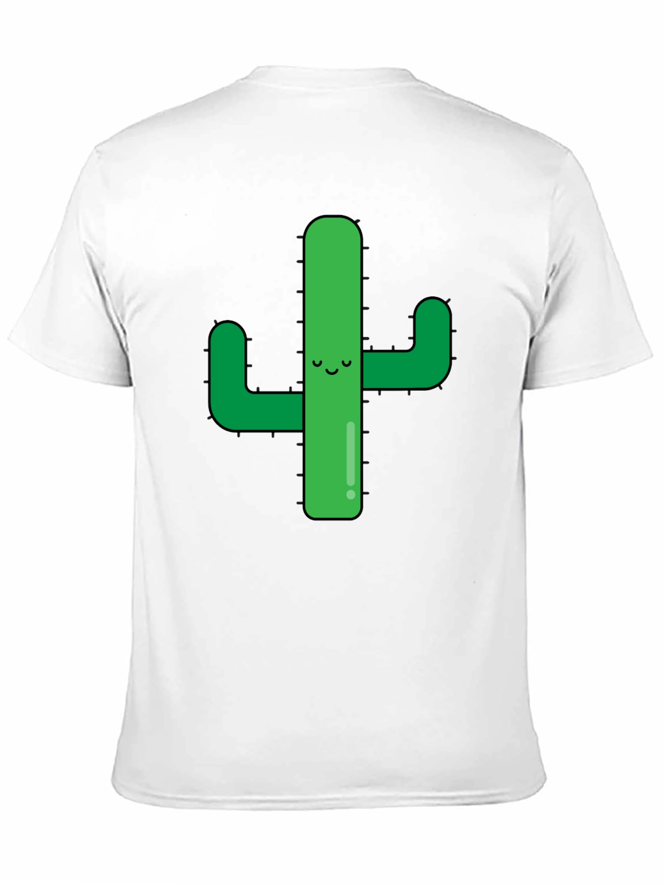Cute Cactus Graphic Tee - Black Cotton Shirt