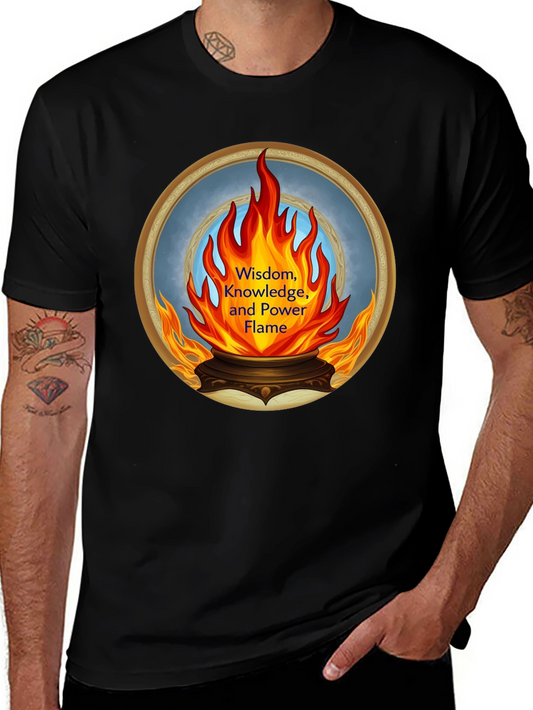 Wisdom Knowledge and Power Flame Graphic Tee
