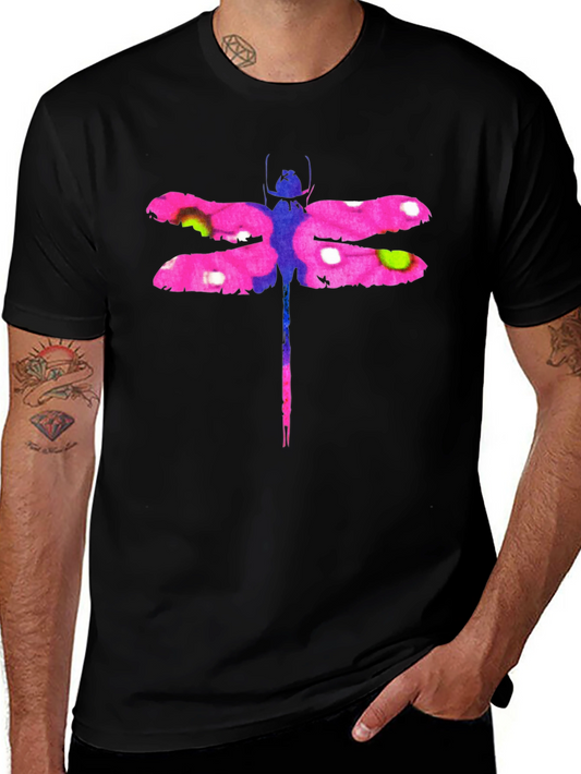 Dragonfly Graphic Tee - Stylish Mens Black T-Shirt
