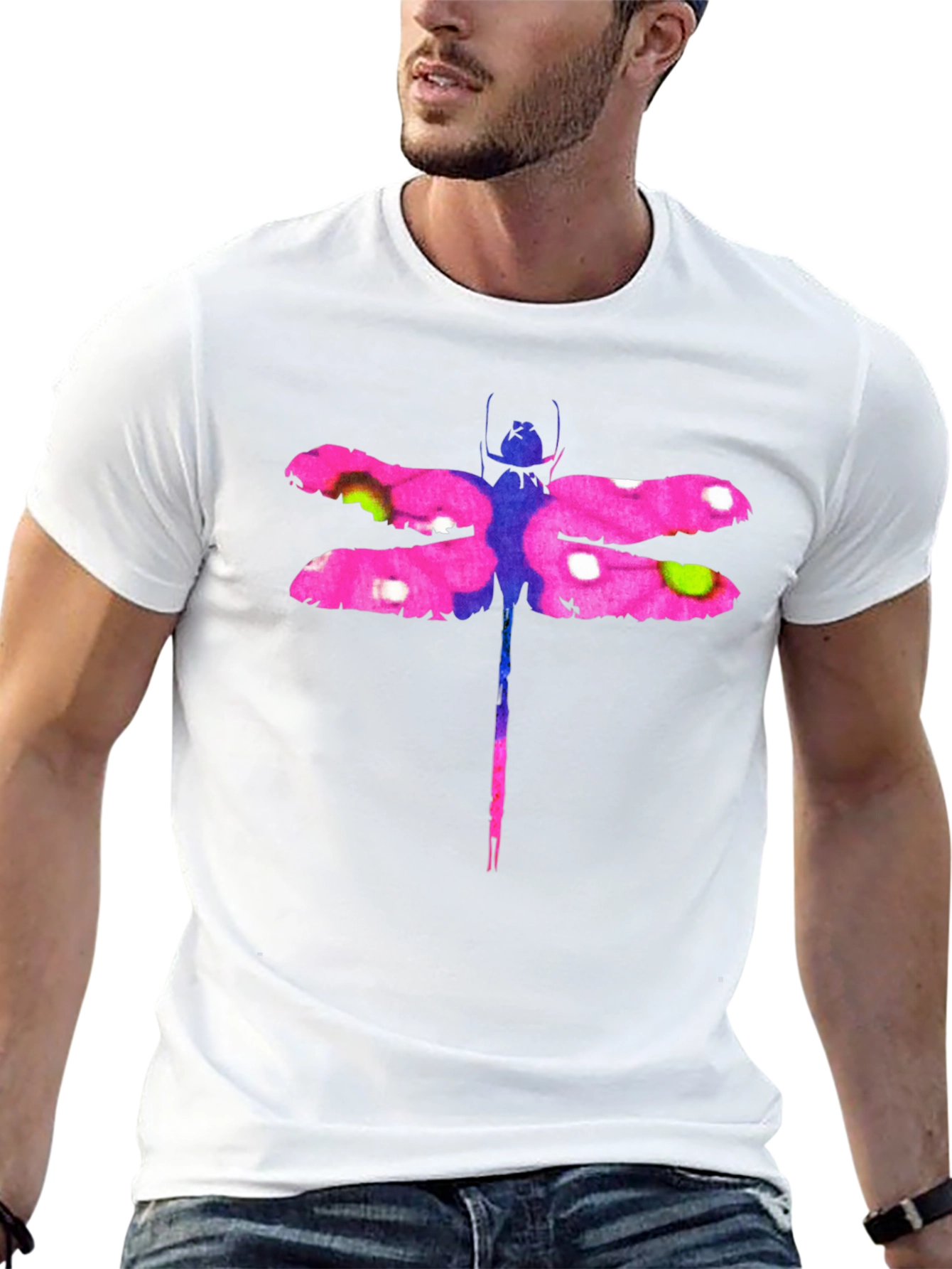 Dragonfly Graphic Tee - Stylish Mens Black T-Shirt