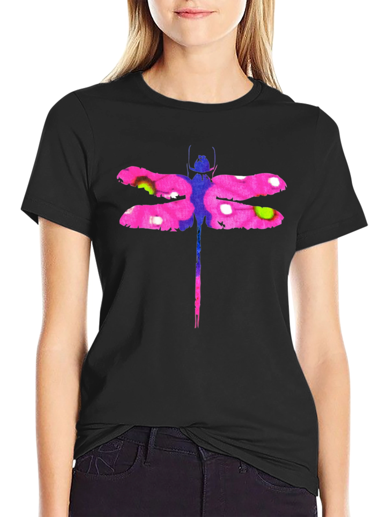 Dragonfly Graphic Tee - Stylish Mens Black T-Shirt