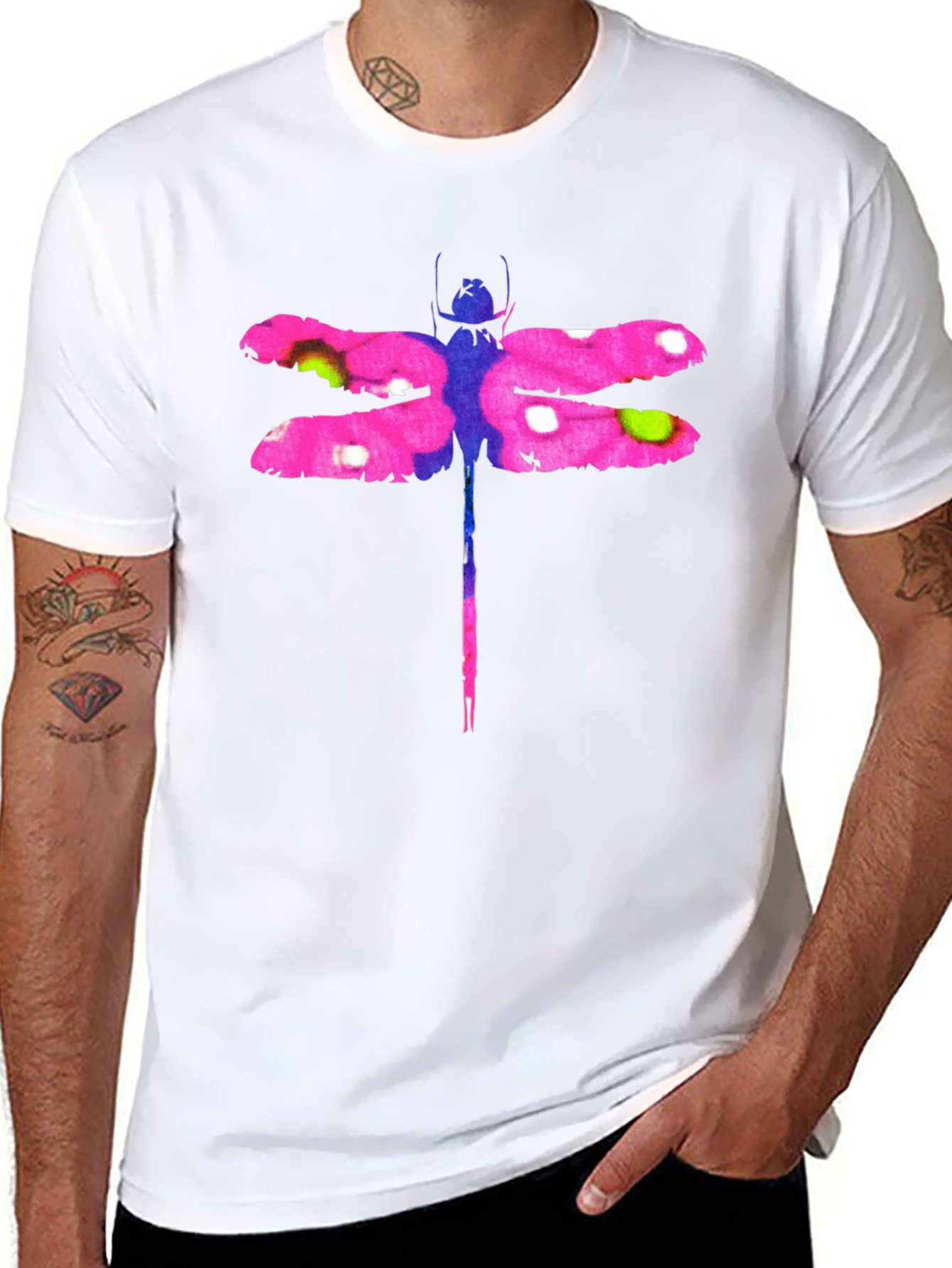 Dragonfly Graphic Tee - Stylish Mens Black T-Shirt