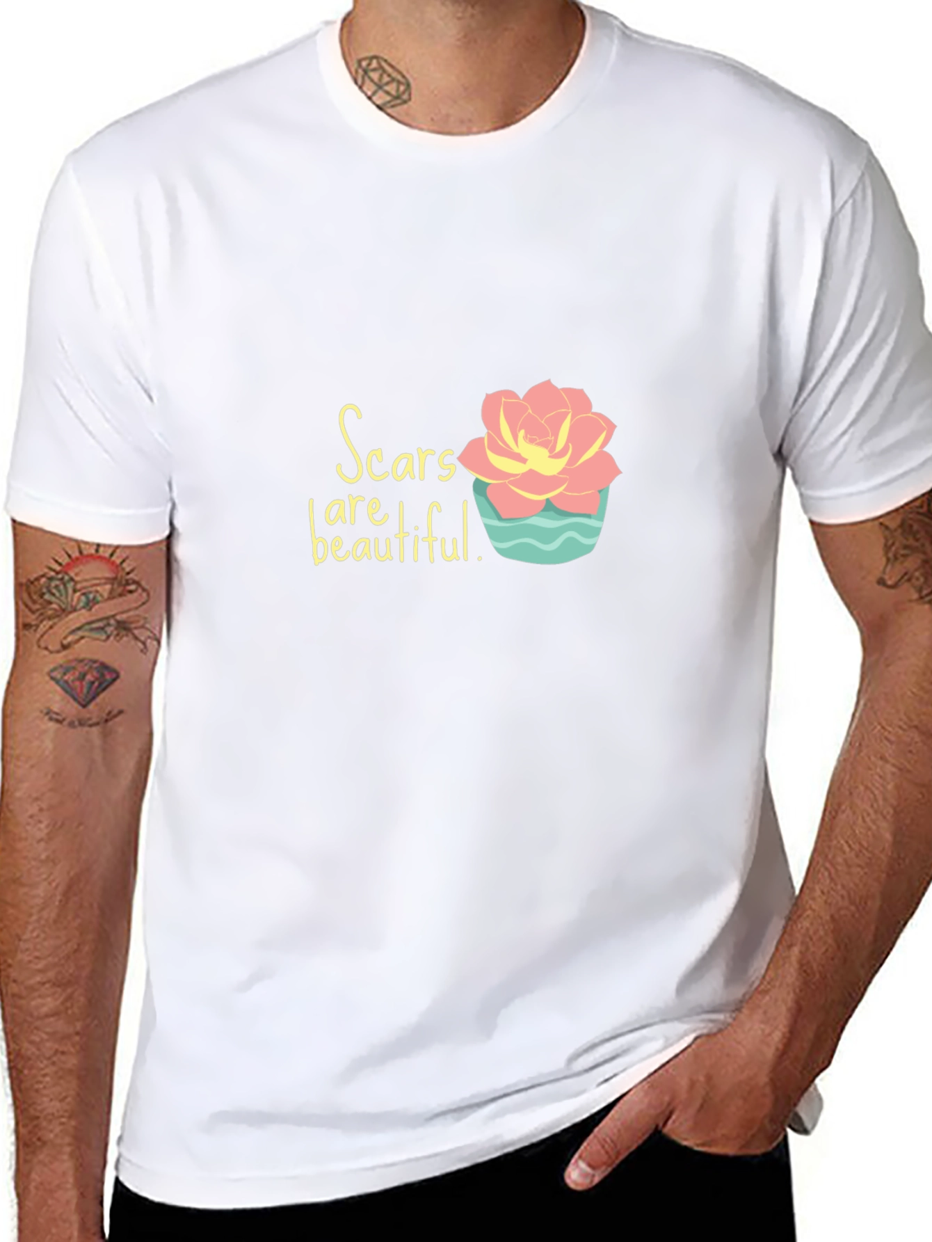 Scars Are Beautiful Graphic Tee - Inspirational Design