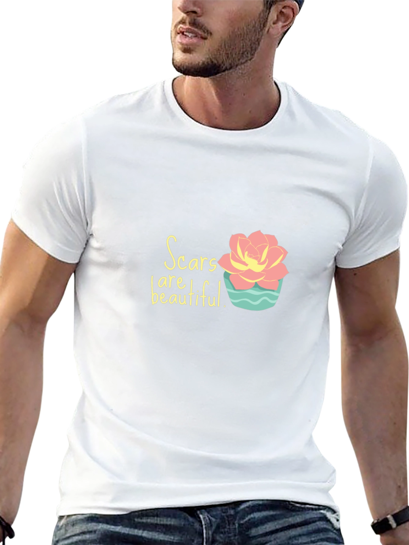 Scars Are Beautiful Graphic Tee - Inspirational Design