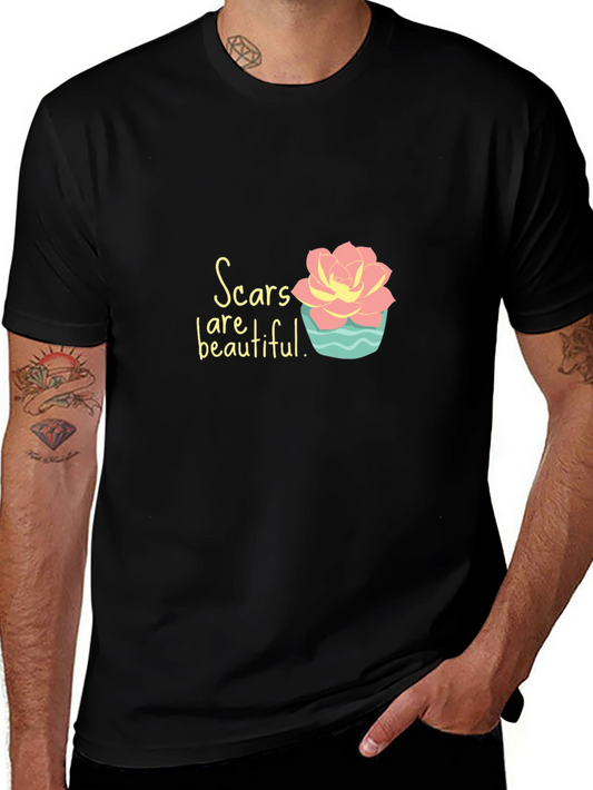 Scars Are Beautiful Graphic Tee - Inspirational Design