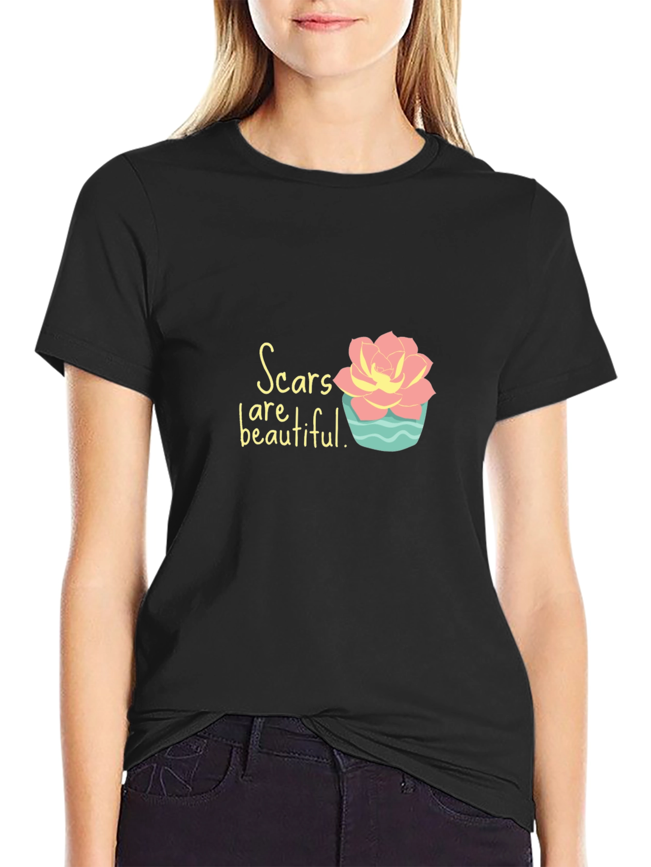 Scars Are Beautiful Graphic Tee - Inspirational Design