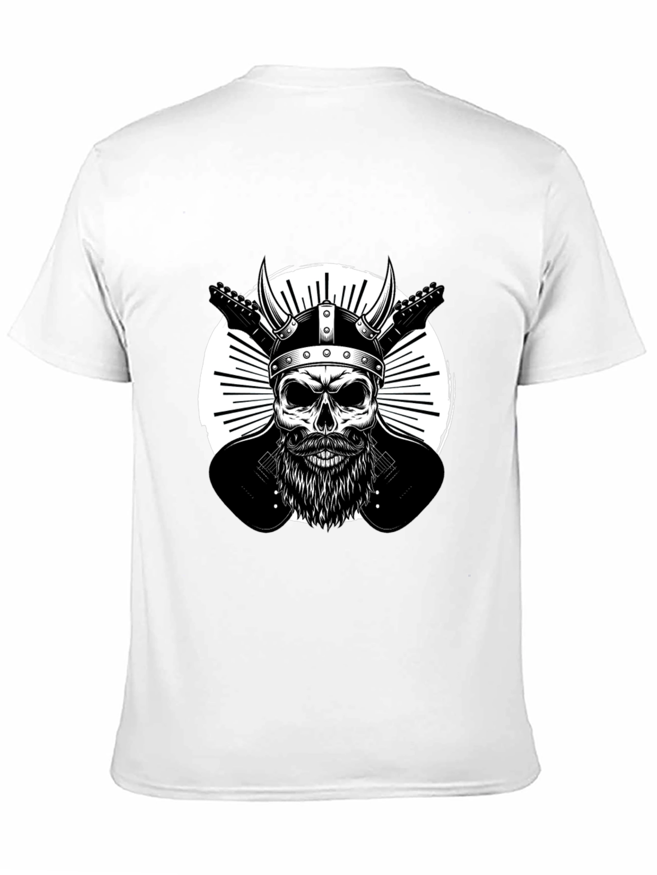 Viking Skull & Guitars Graphic T-Shirt