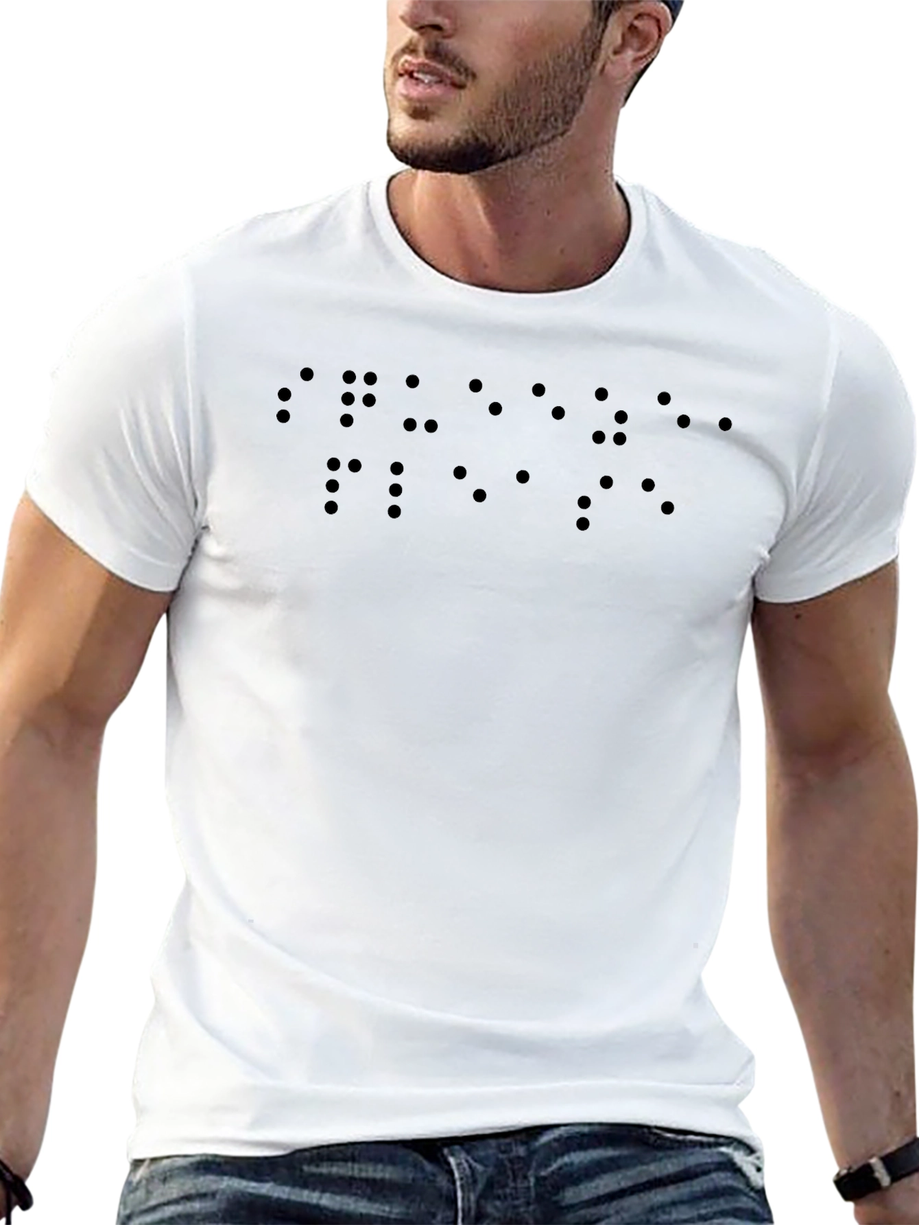 Black Braille Graphic T-Shirt - Unisex Casual Wear