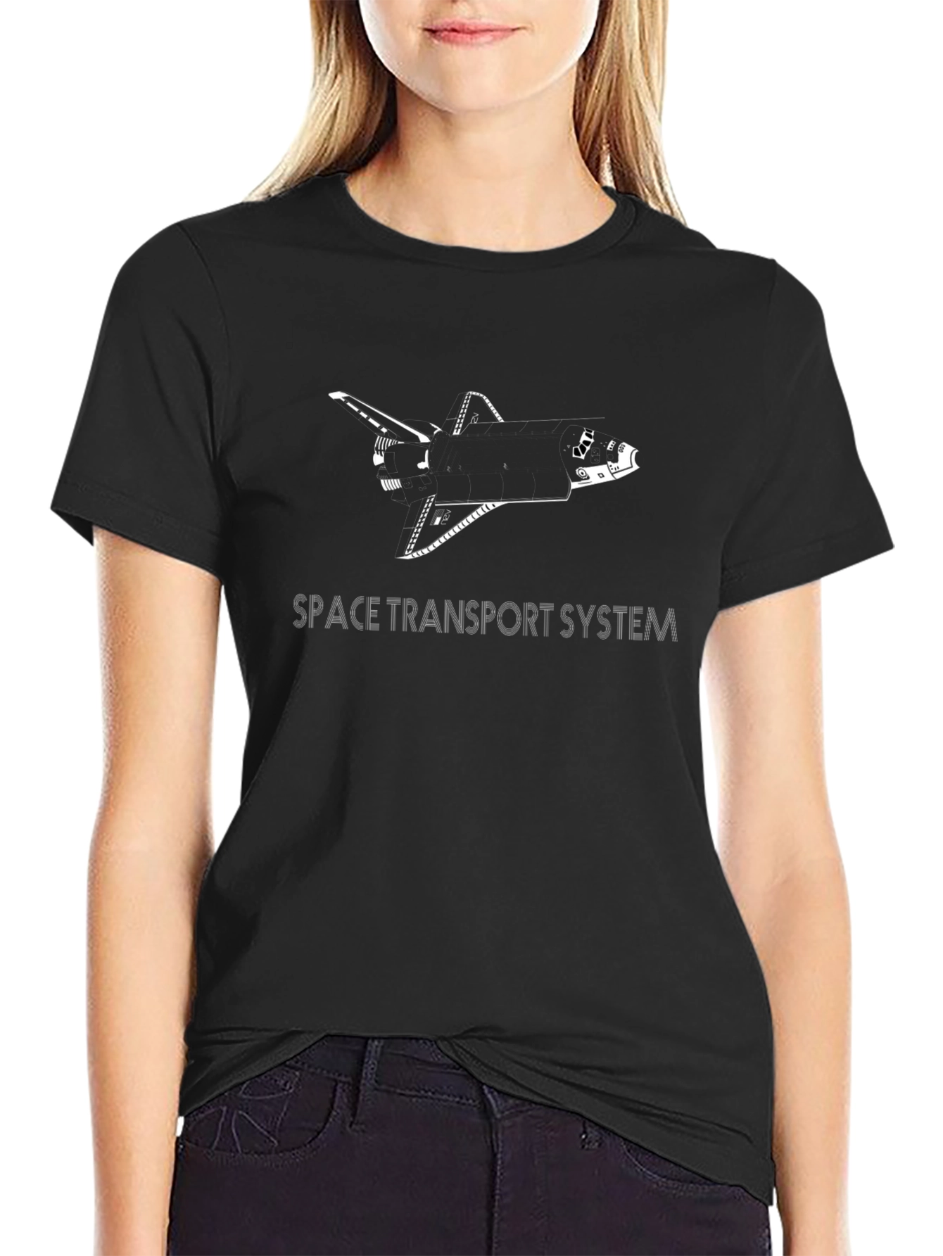 Space Shuttle Tee - Black Graphic T-Shirt