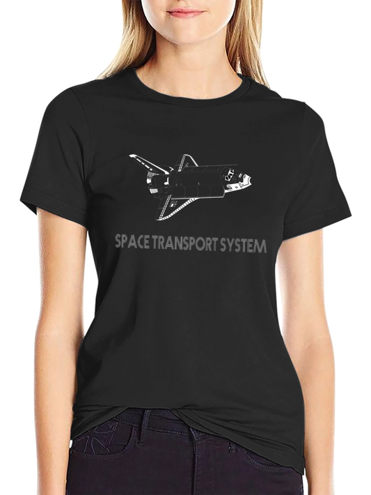 Space Shuttle Tee - Black Graphic T-Shirt