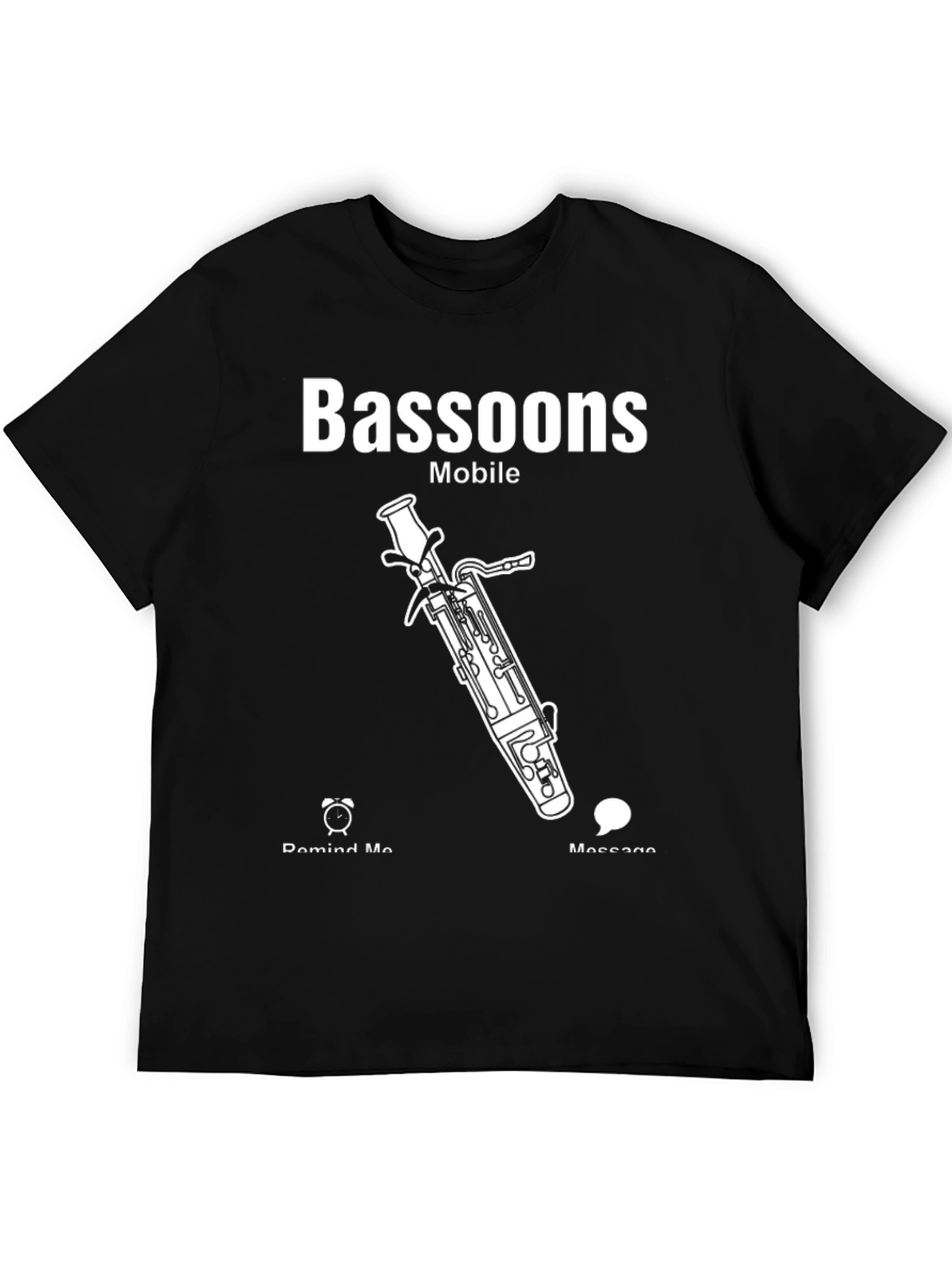 Bassoons Mobile Black T-Shirt - Musical Instrument Tee