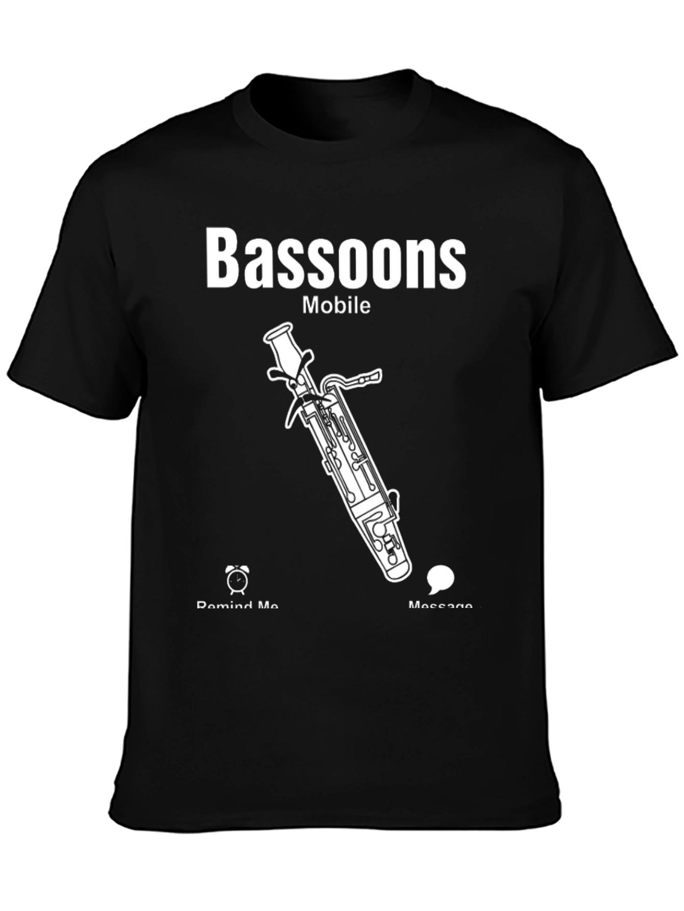 Bassoons Mobile Black T-Shirt - Musical Instrument Tee