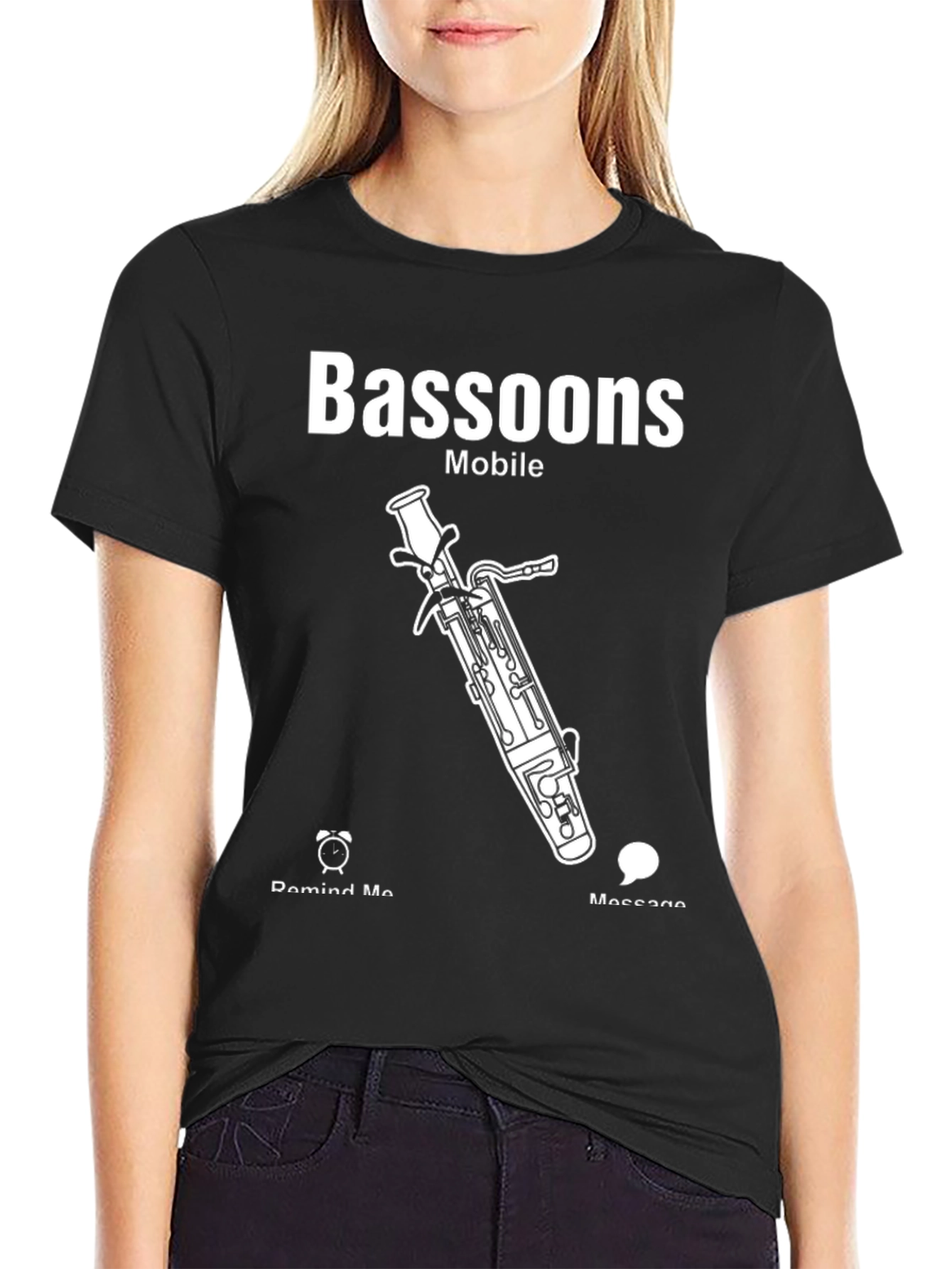 Bassoons Mobile Black T-Shirt - Musical Instrument Tee