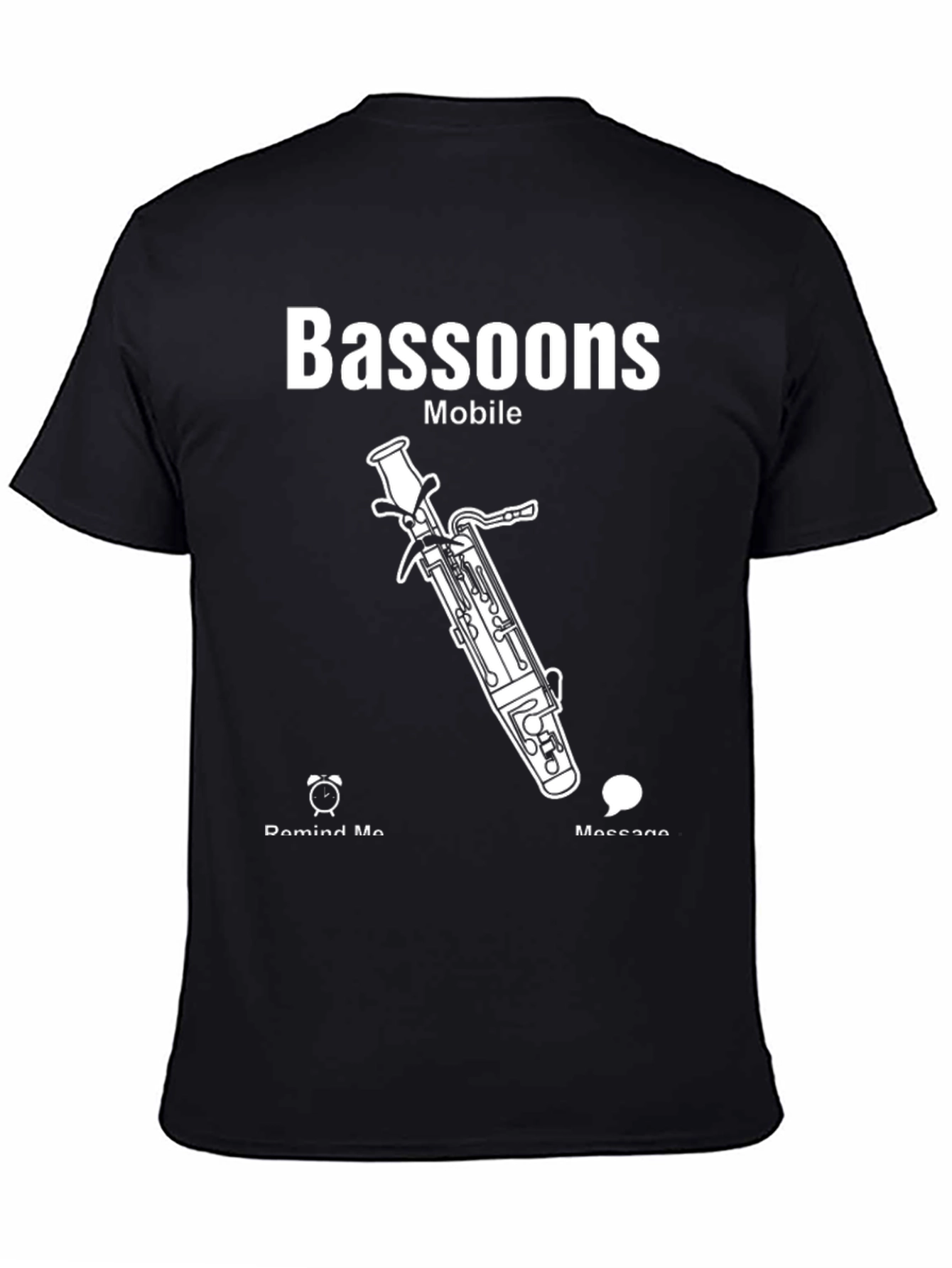 Bassoons Mobile Black T-Shirt - Musical Instrument Tee