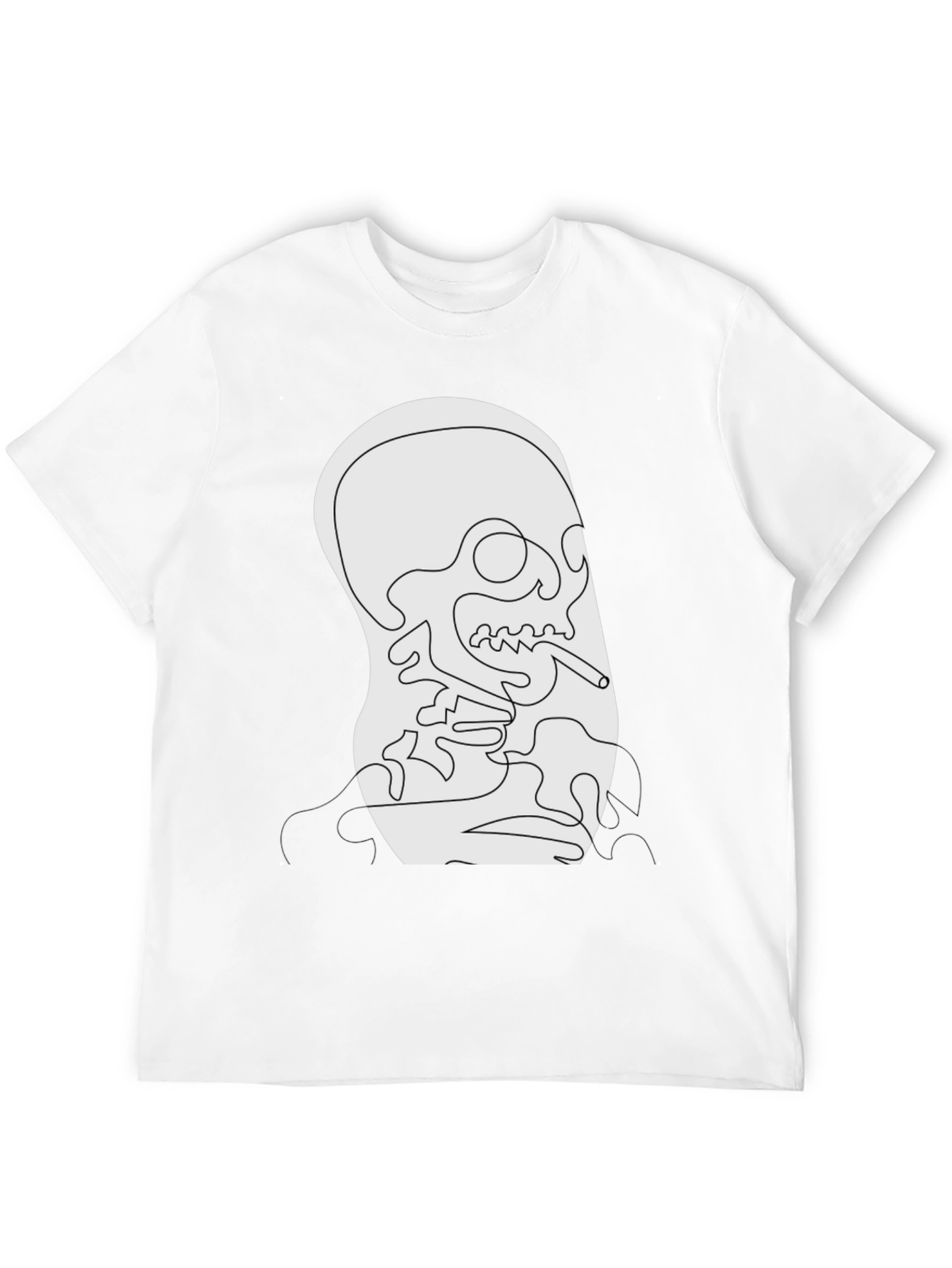 Unique Skull Line Art Black T-Shirt