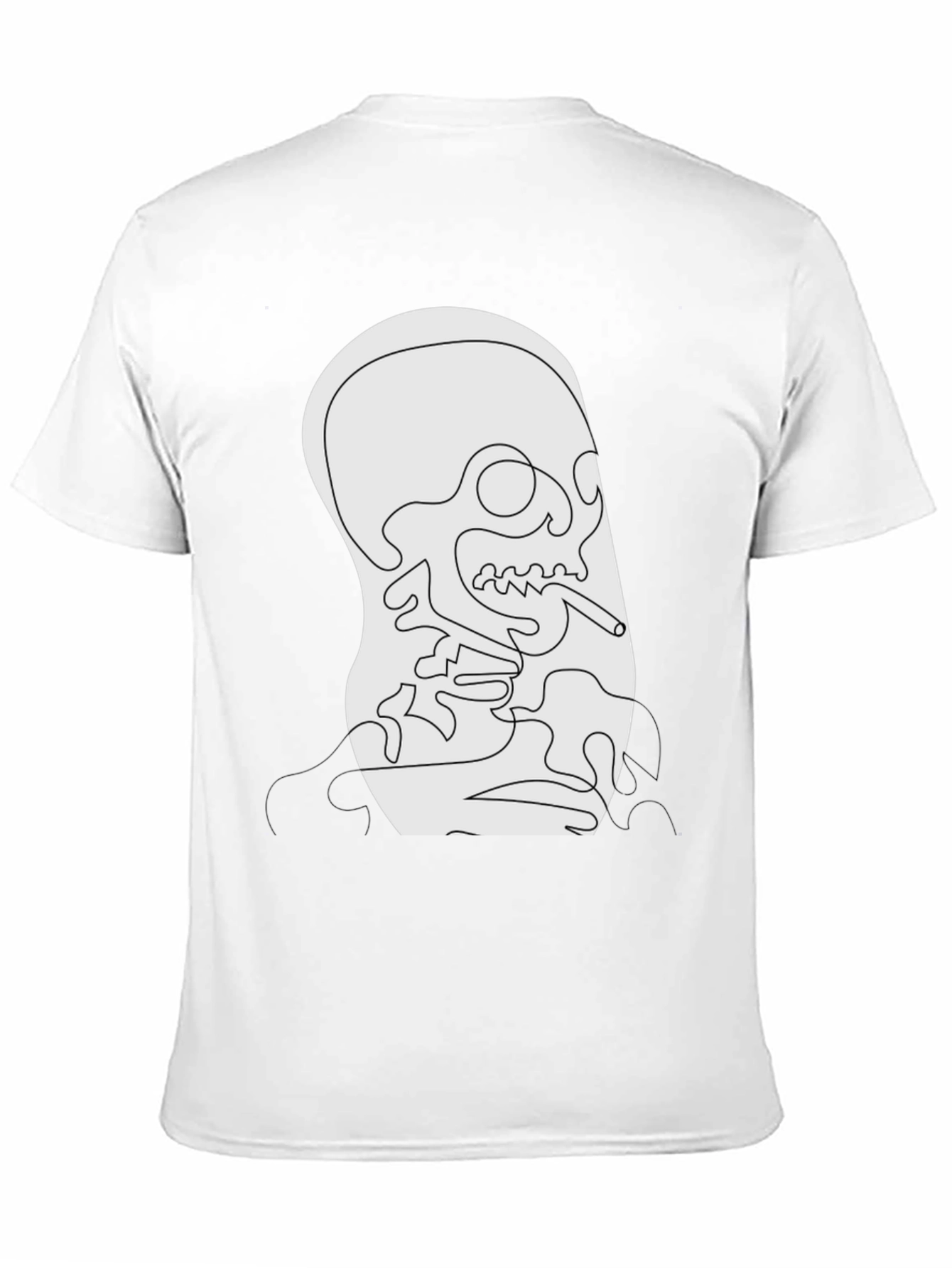 Unique Skull Line Art Black T-Shirt