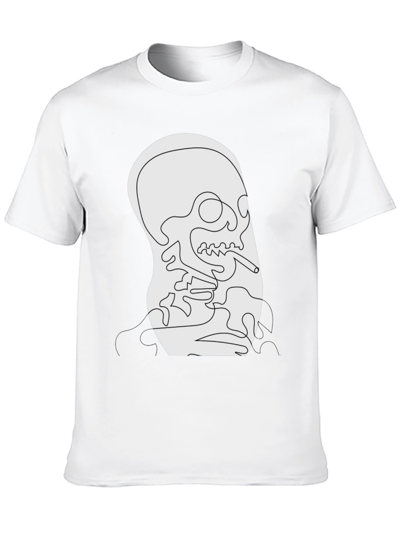 Unique Skull Line Art Black T-Shirt