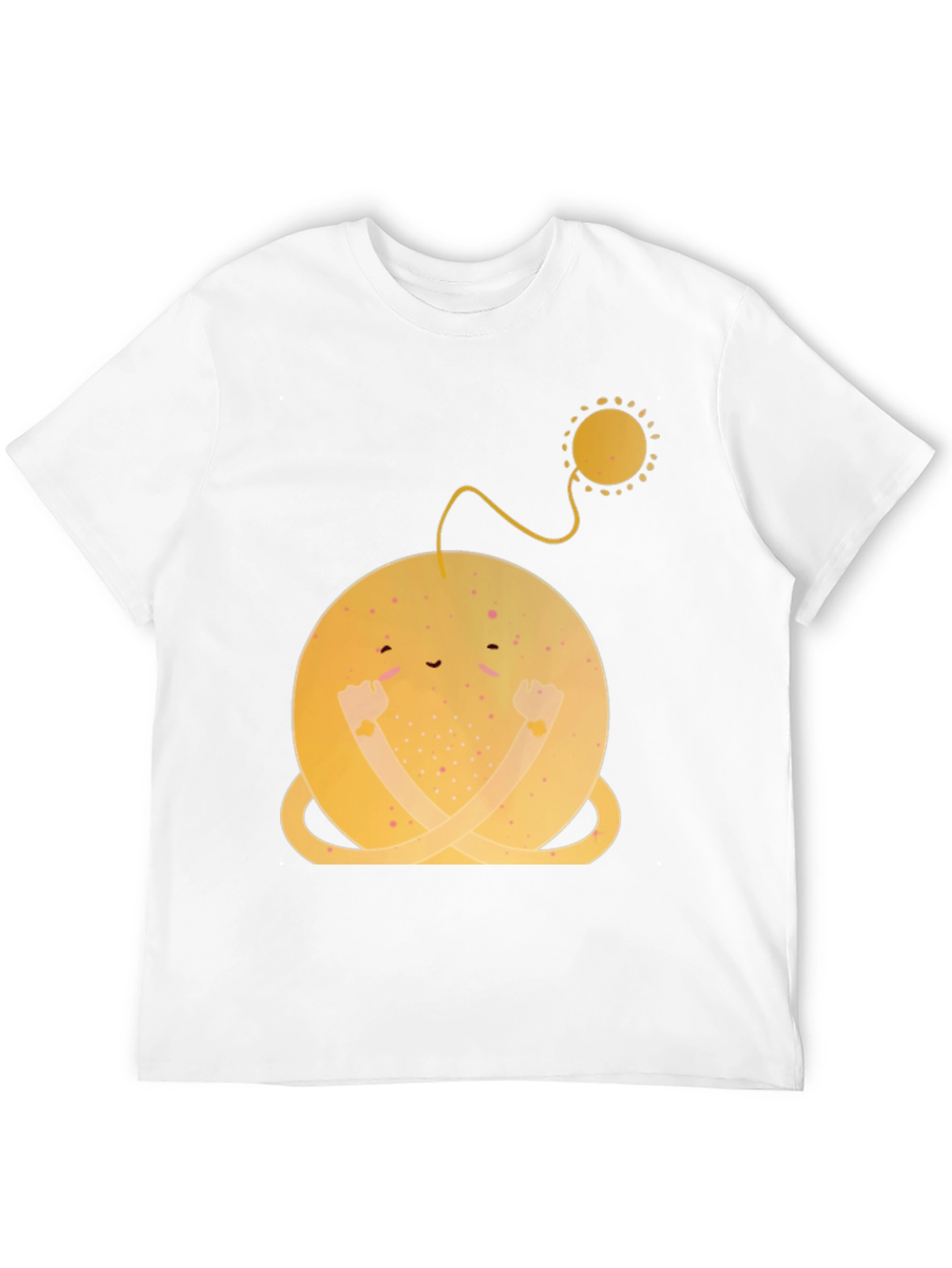 Smiling Planet Graphic Tee - Black Cotton Comfort