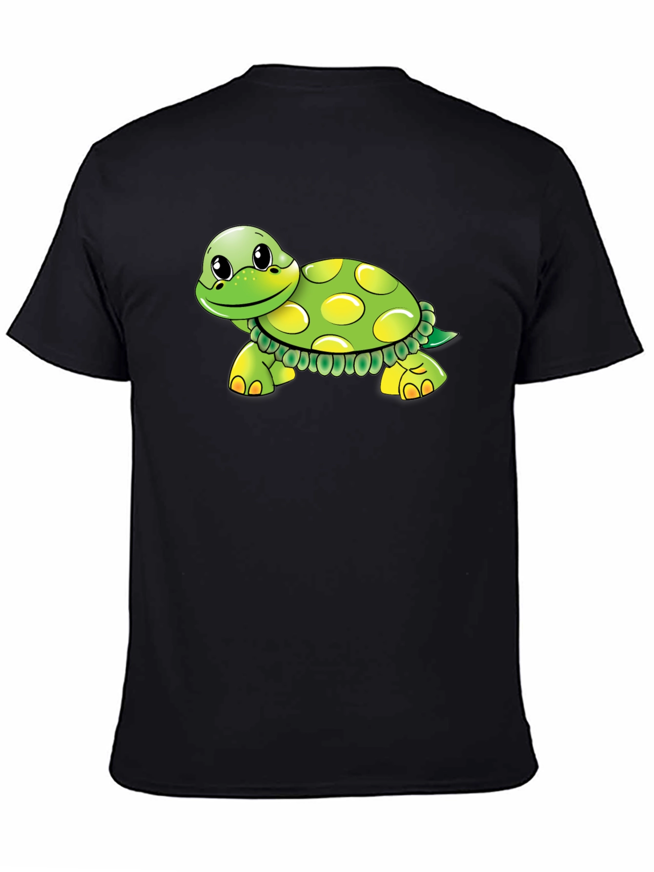 Turtle Cartoon Graphic Black T-Shirt