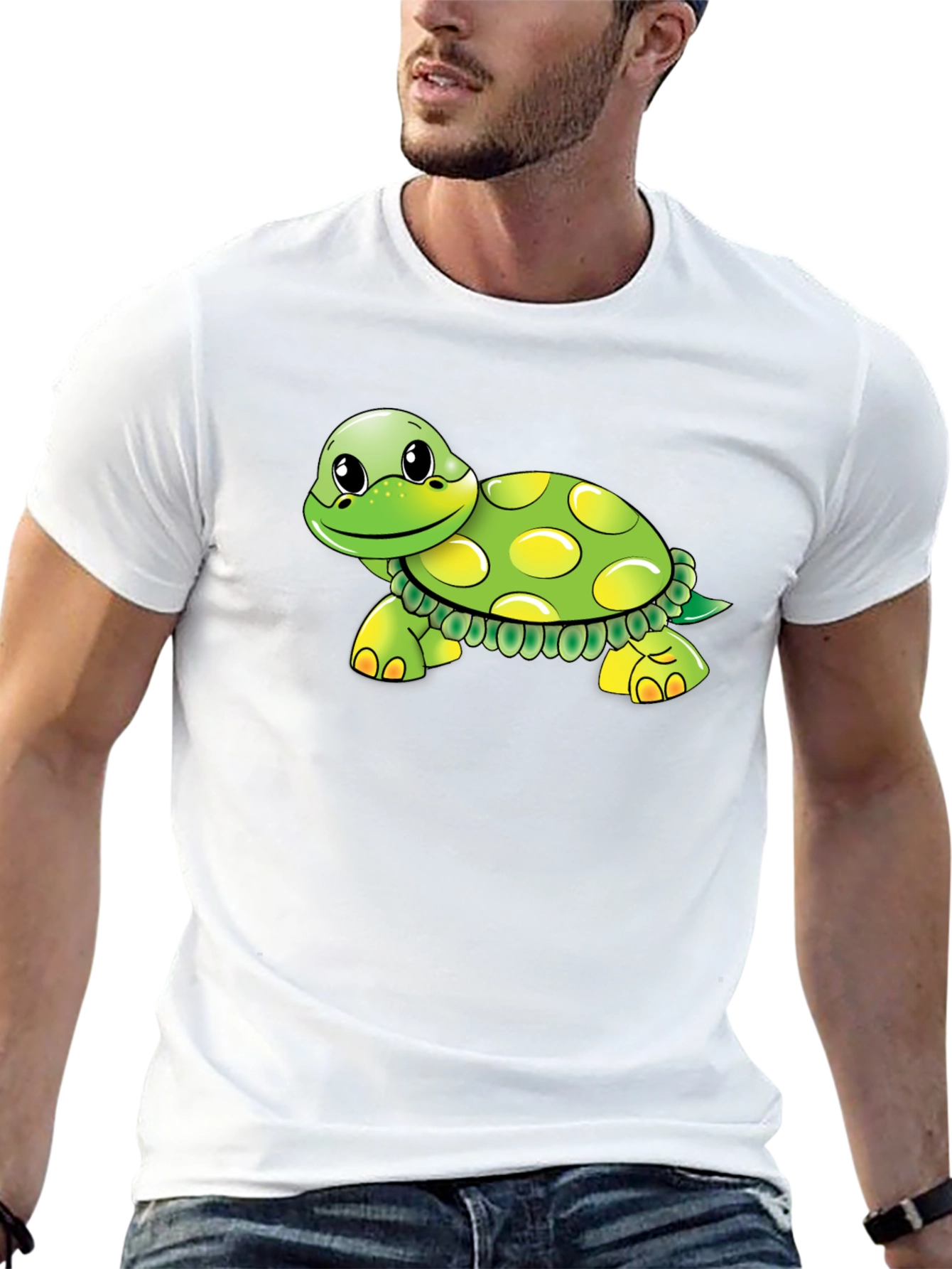 Turtle Cartoon Graphic Black T-Shirt