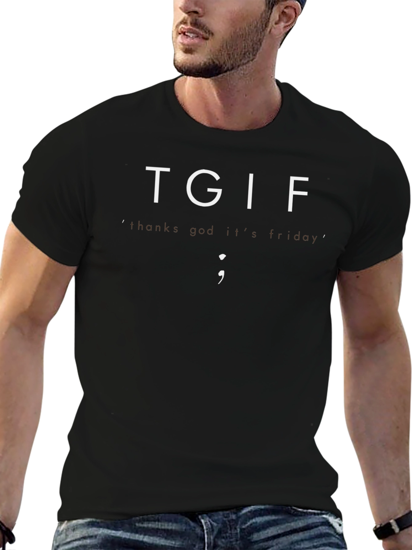 TGIF Friday Tee - Mens Black Crew Neck T-Shirt