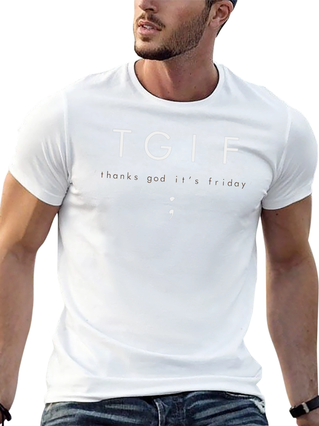 TGIF Friday Tee - Mens Black Crew Neck T-Shirt