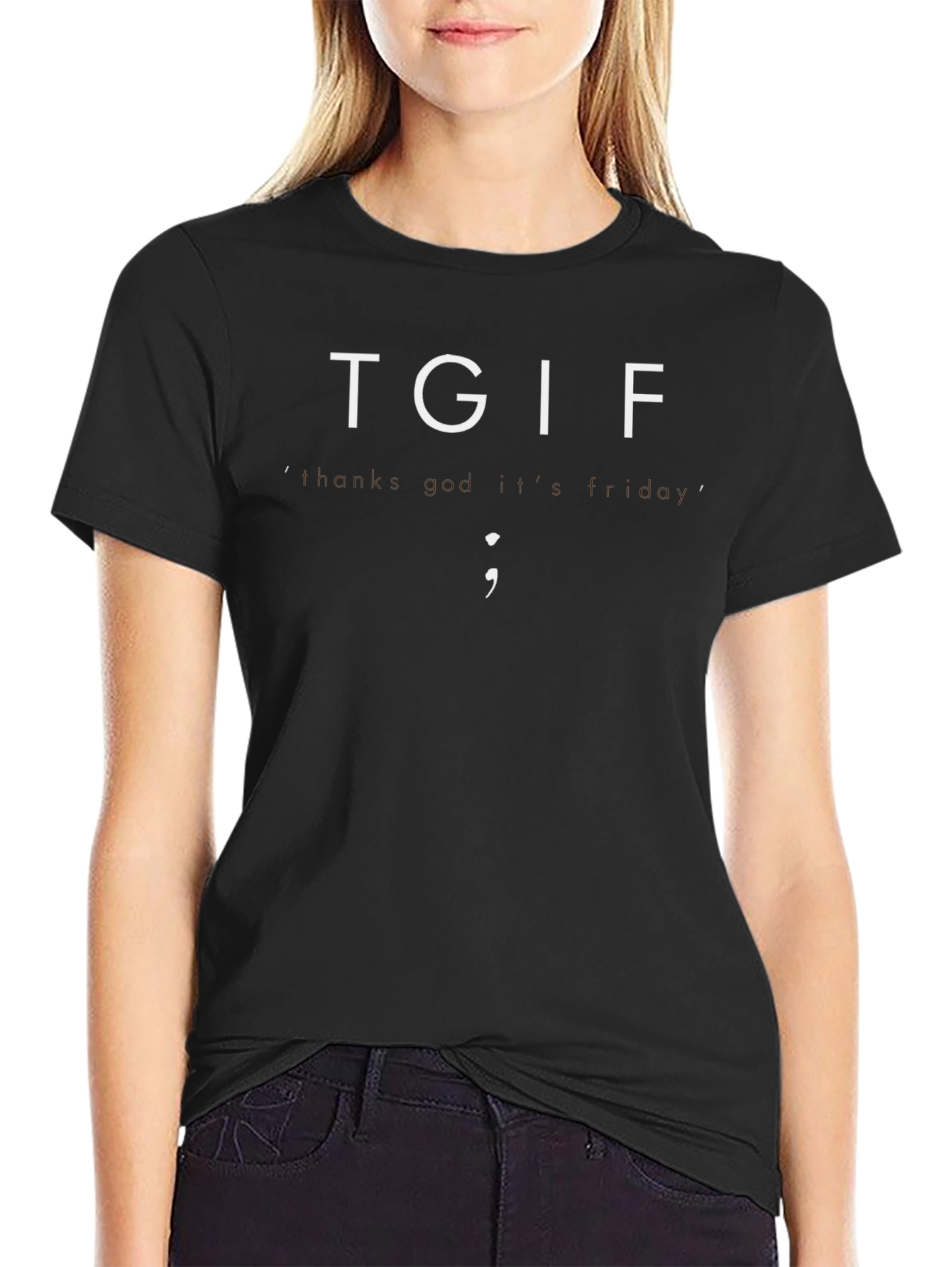 TGIF Friday Tee - Mens Black Crew Neck T-Shirt