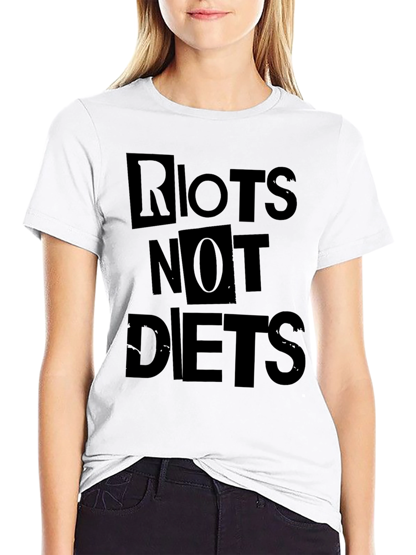 Riots Not Diets Graphic Tee - Bold Statement Shirt