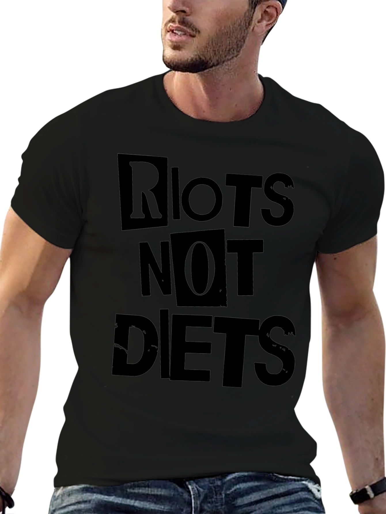 Riots Not Diets Graphic Tee - Bold Statement Shirt