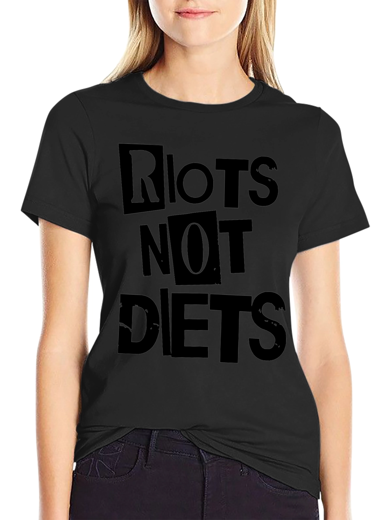 Riots Not Diets Graphic Tee - Bold Statement Shirt