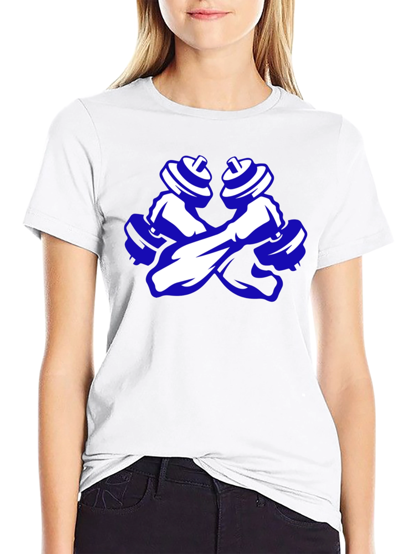 Workout Ready Tee - Crossed Dumbbell Design