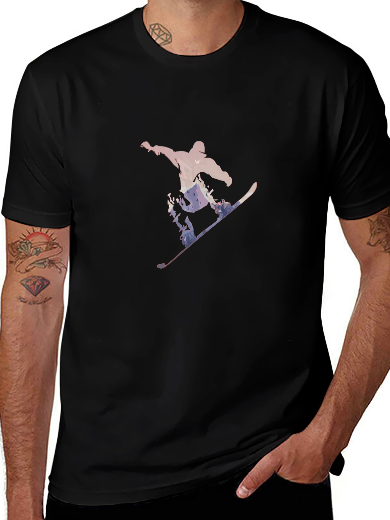 Snowboarder Graphic T-Shirt - Cool Mountain Design