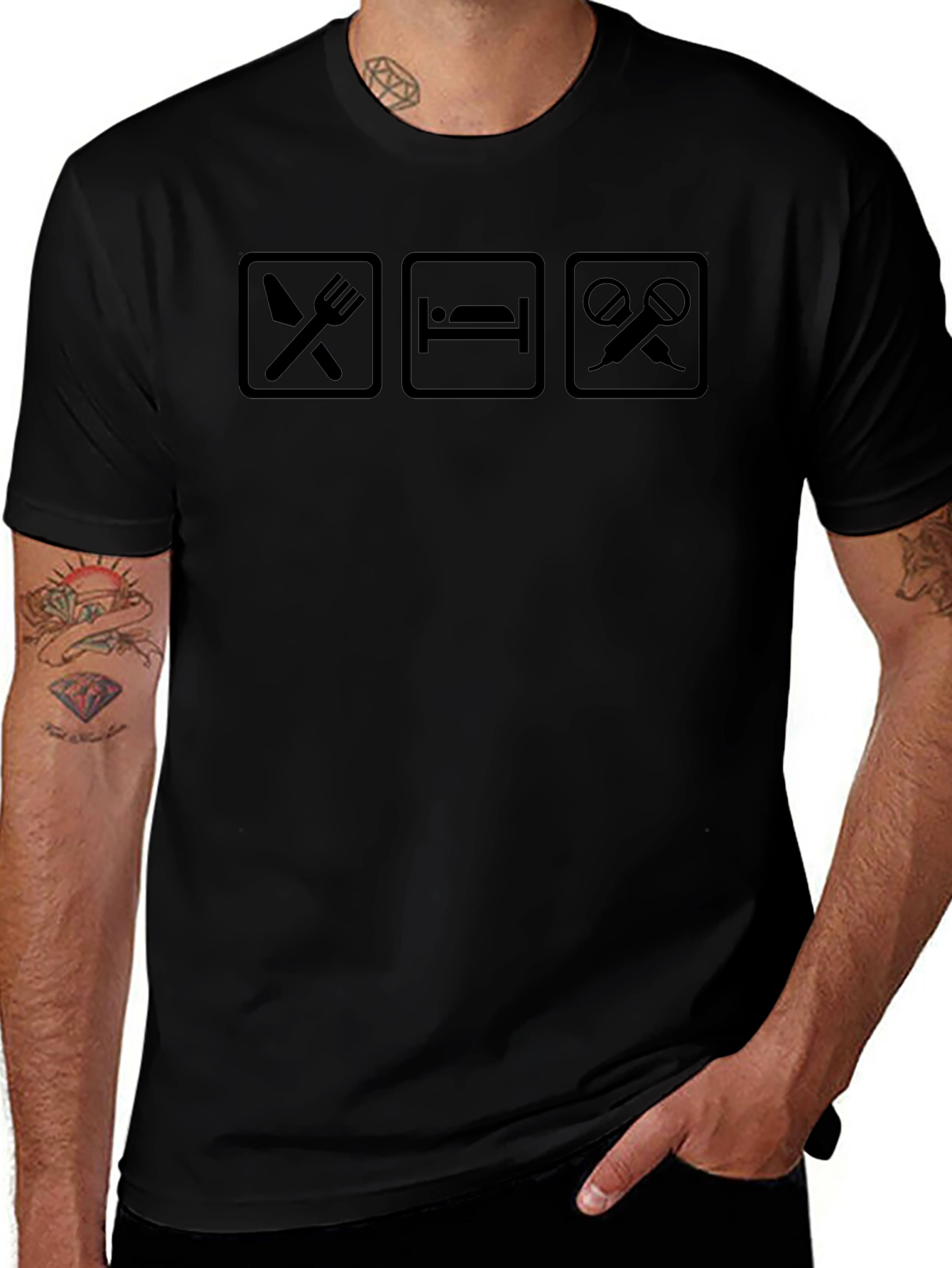 Eat Sleep Juggling T-Shirt - Black Graphic Tee